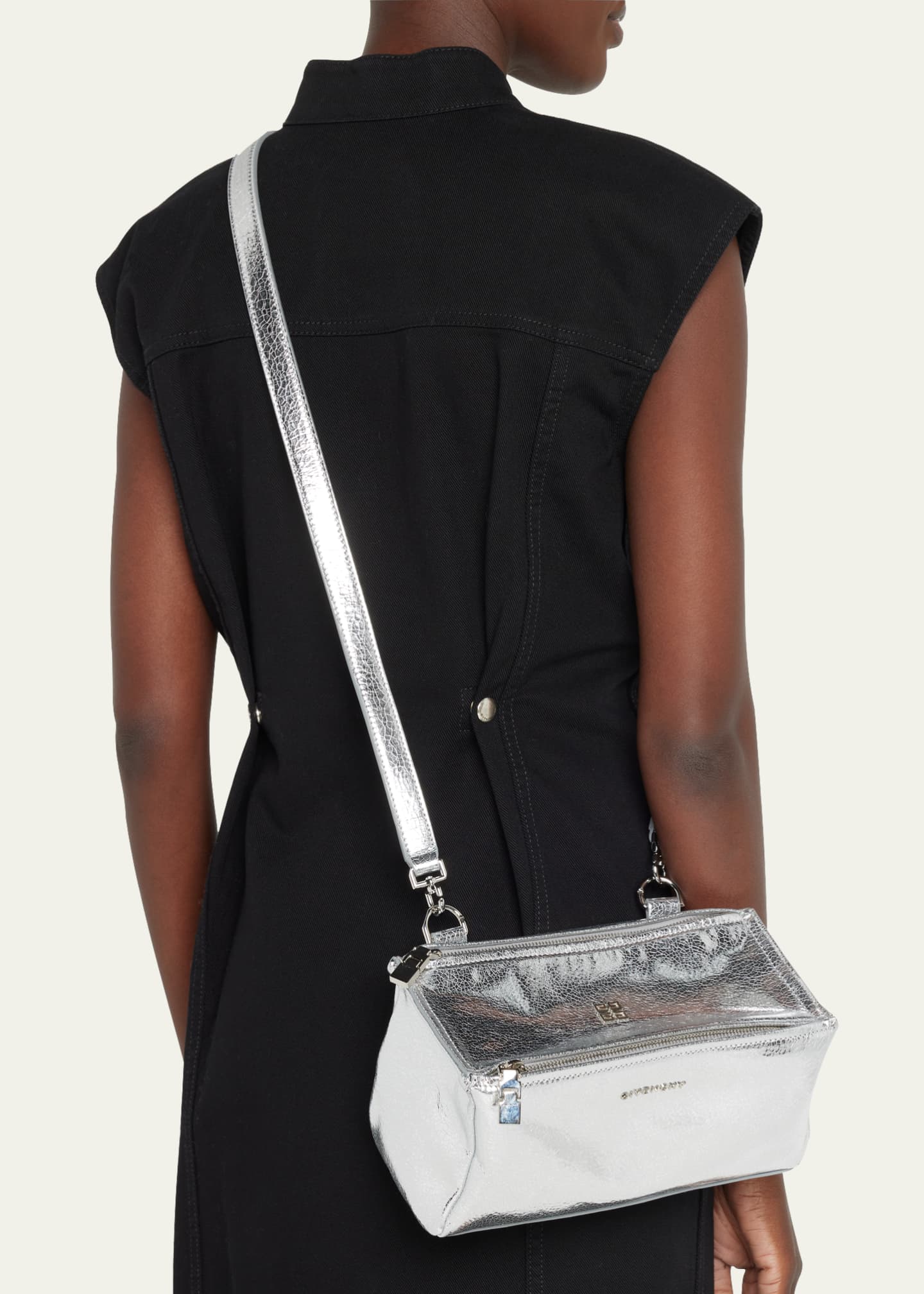 Givenchy Mini Pandora Crossbody Bag in Metallic Leather Bergdorf Goodman