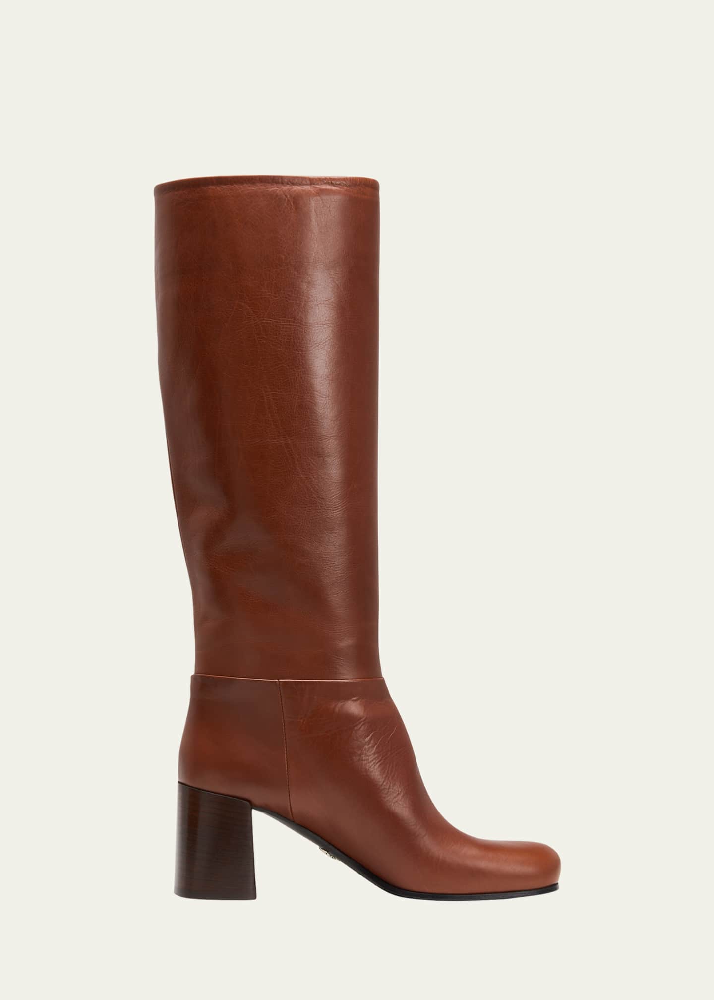 Leather boots block heel sale