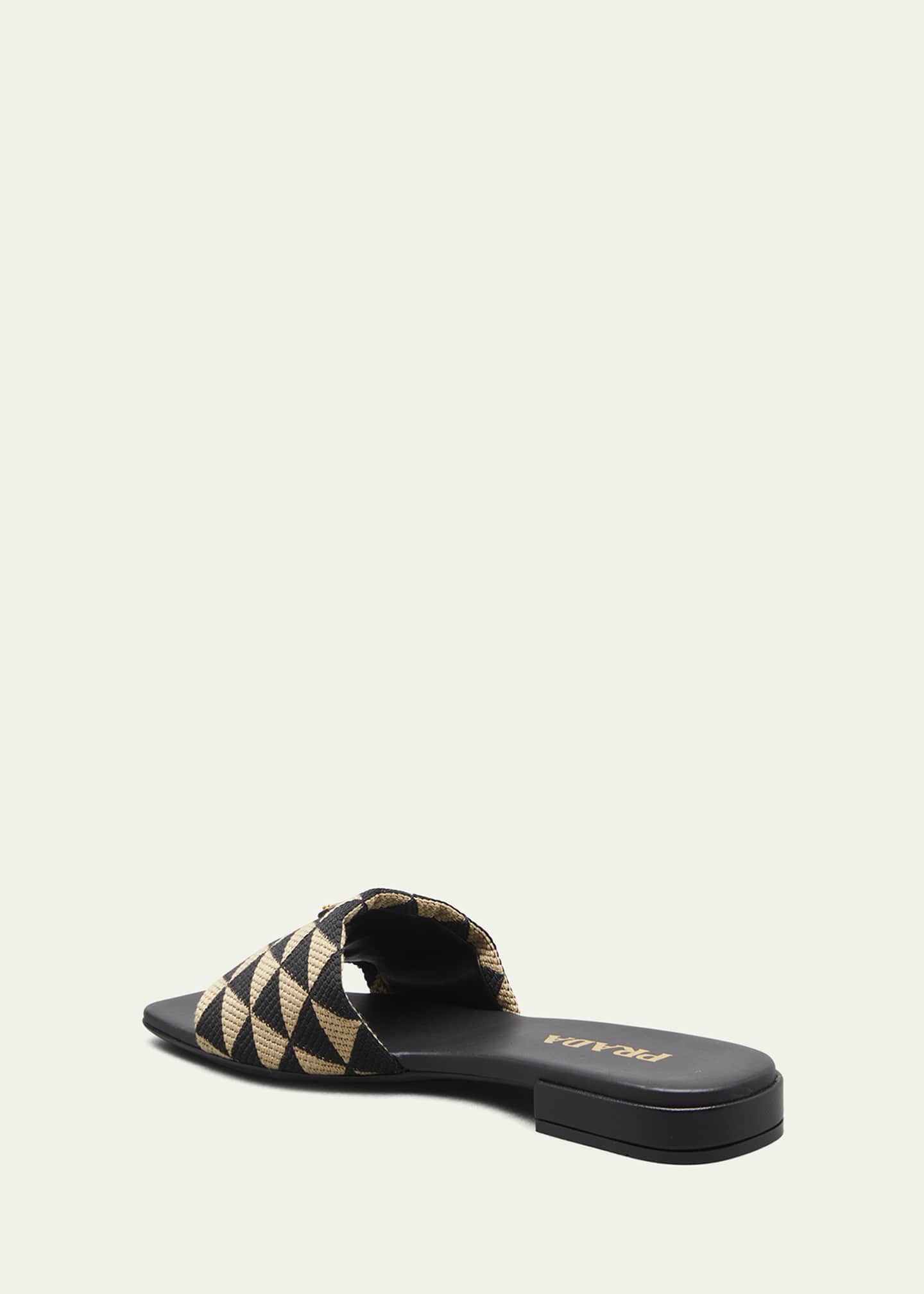 Prada Triangle Jacquard Flat Sandals Image 4 of 5