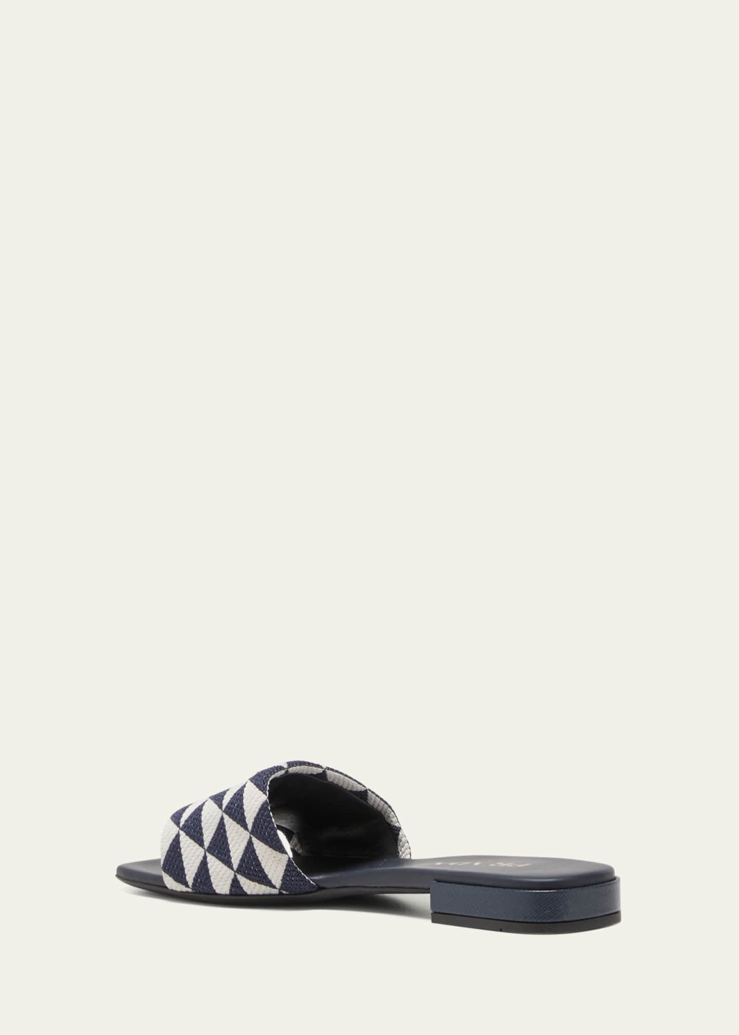 Prada Triangle Jacquard Flat Sandals Image 2 of 3