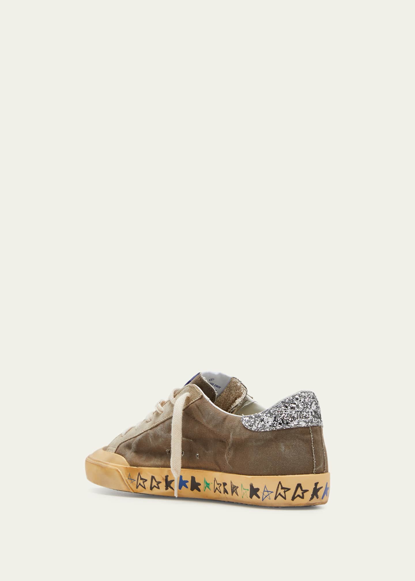 Golden Goose Superstar Canvas Glitter Low-Top Sneakers Image 4 of 5