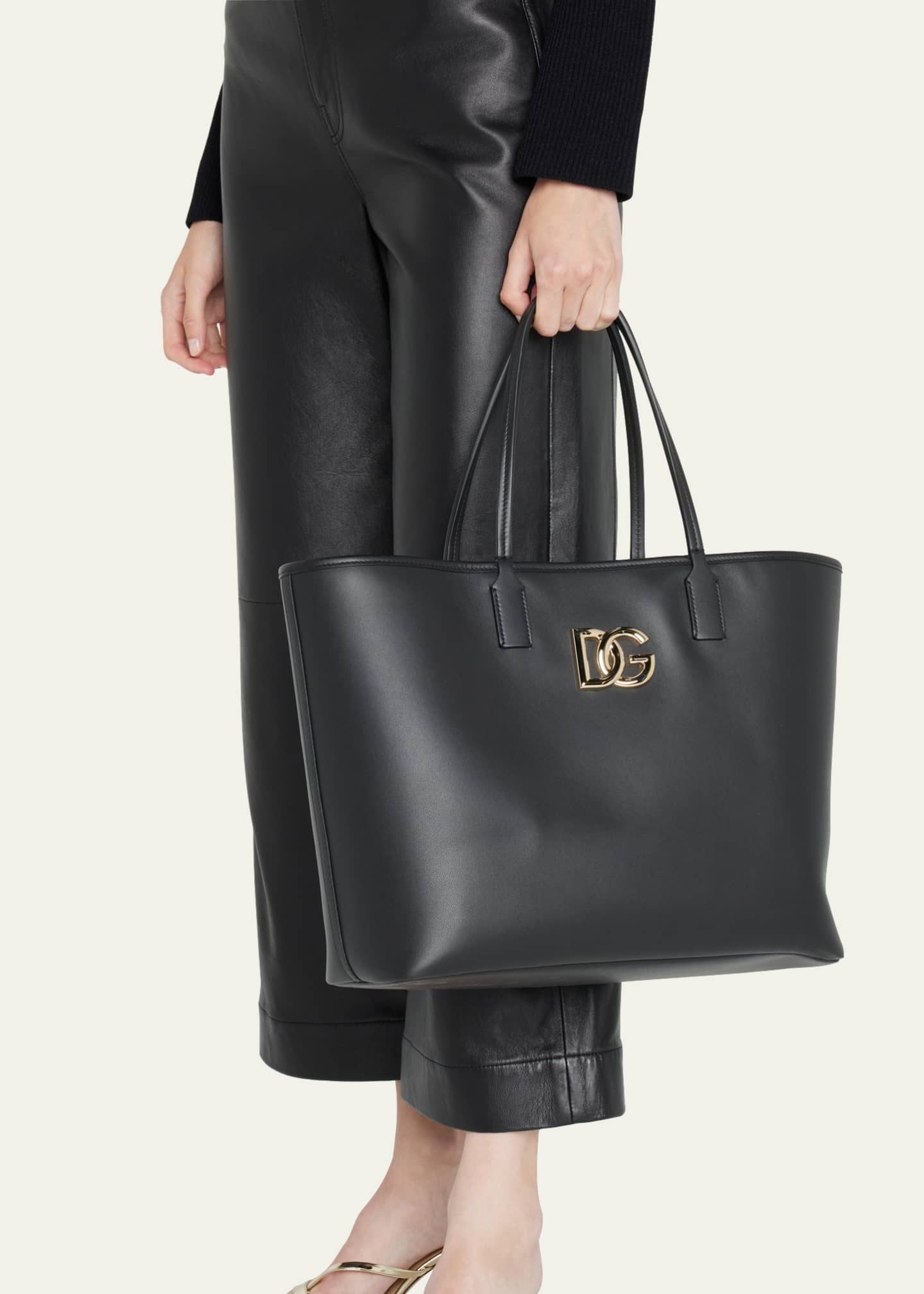Dolce&Gabbana Fefe Leather Shopping Tote Bag - Bergdorf Goodman