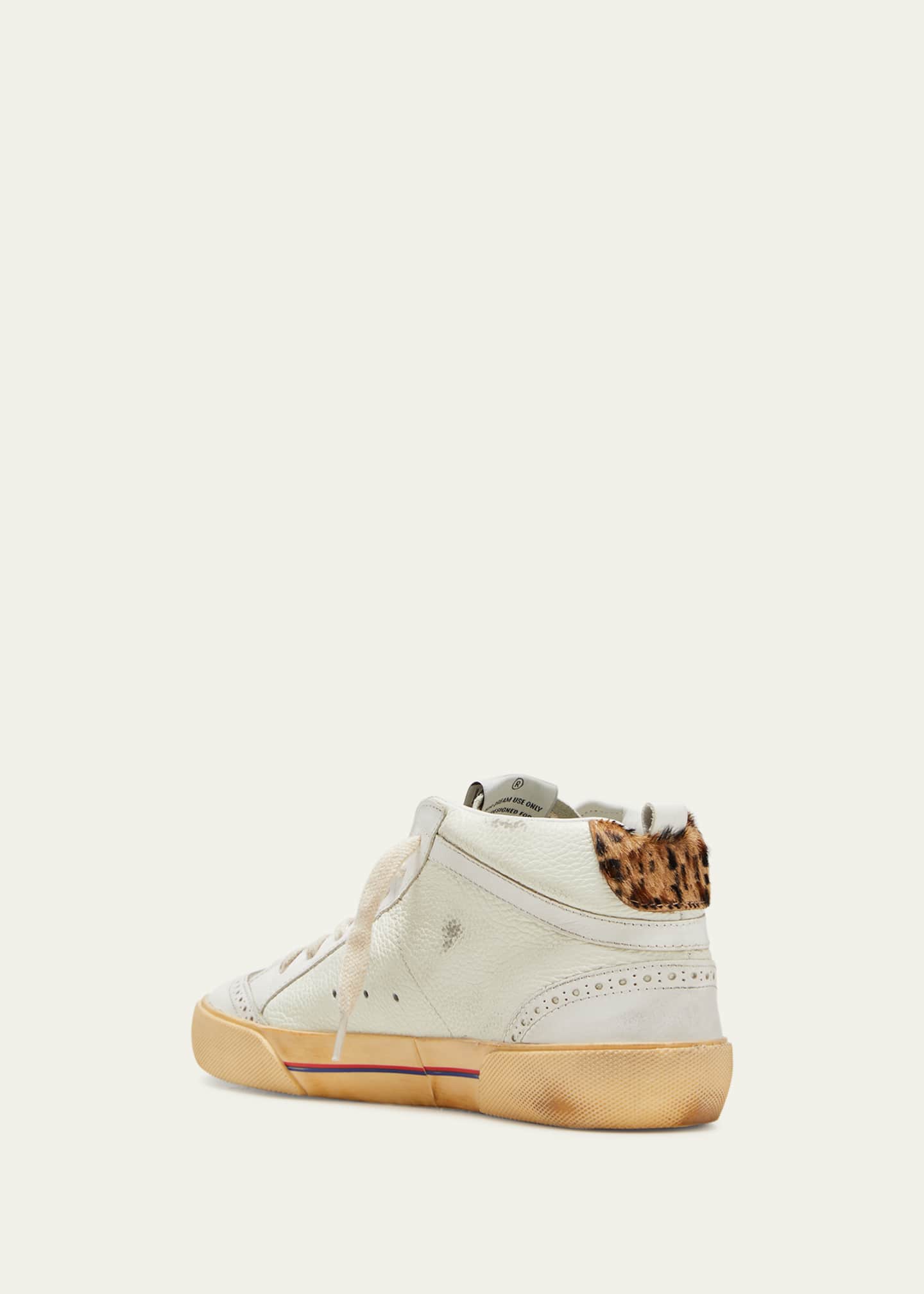 Golden Goose Mid Star Mixed Leather Wing-Tip Sneakers - Bergdorf