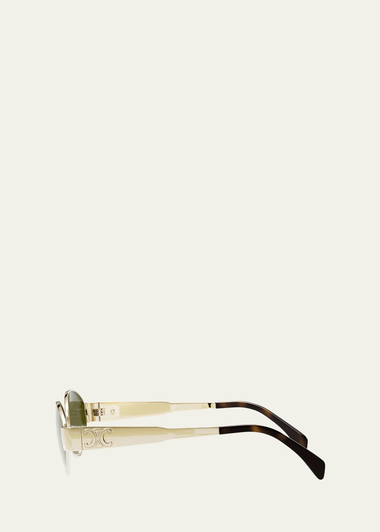 Celine Triomphe Oval Metal Sunglasses in Shiny Endura Celine Triomphe Oval Metal Sunglasses | Neiman Marcus main image 2