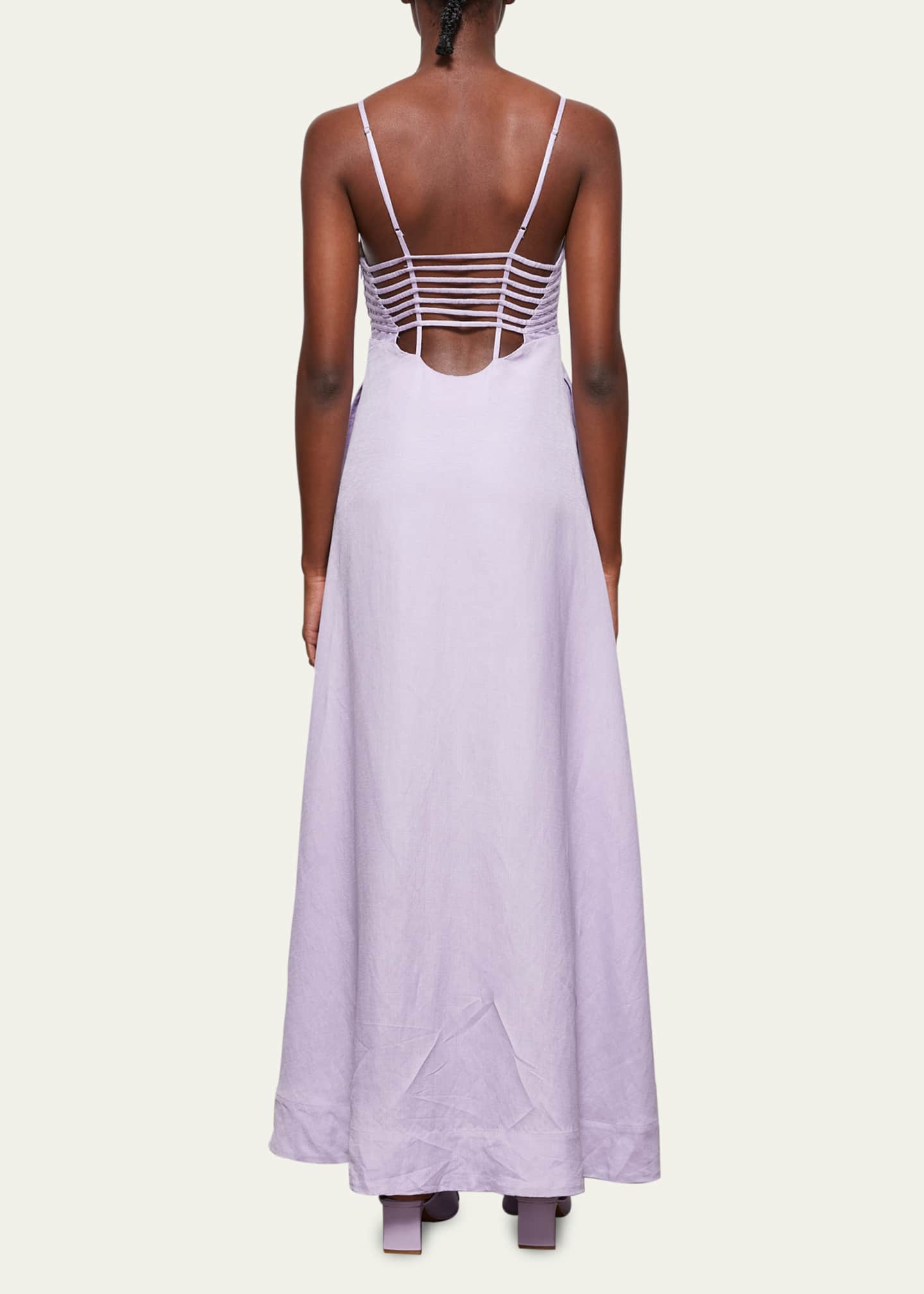 SIMKHAI Prudence Strappy Linen Maxi Dress Bergdorf Goodman