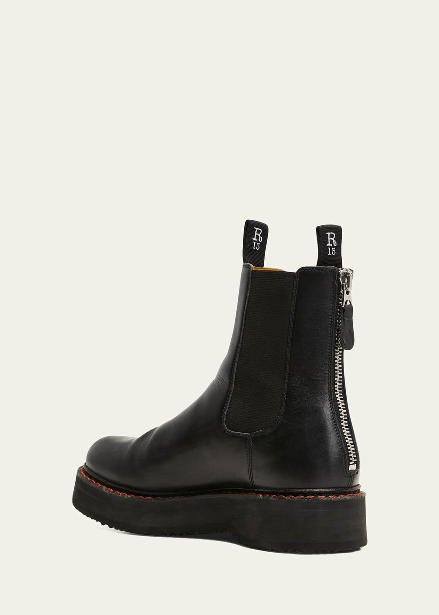 R13 Single Stack Leather Chelsea Boots