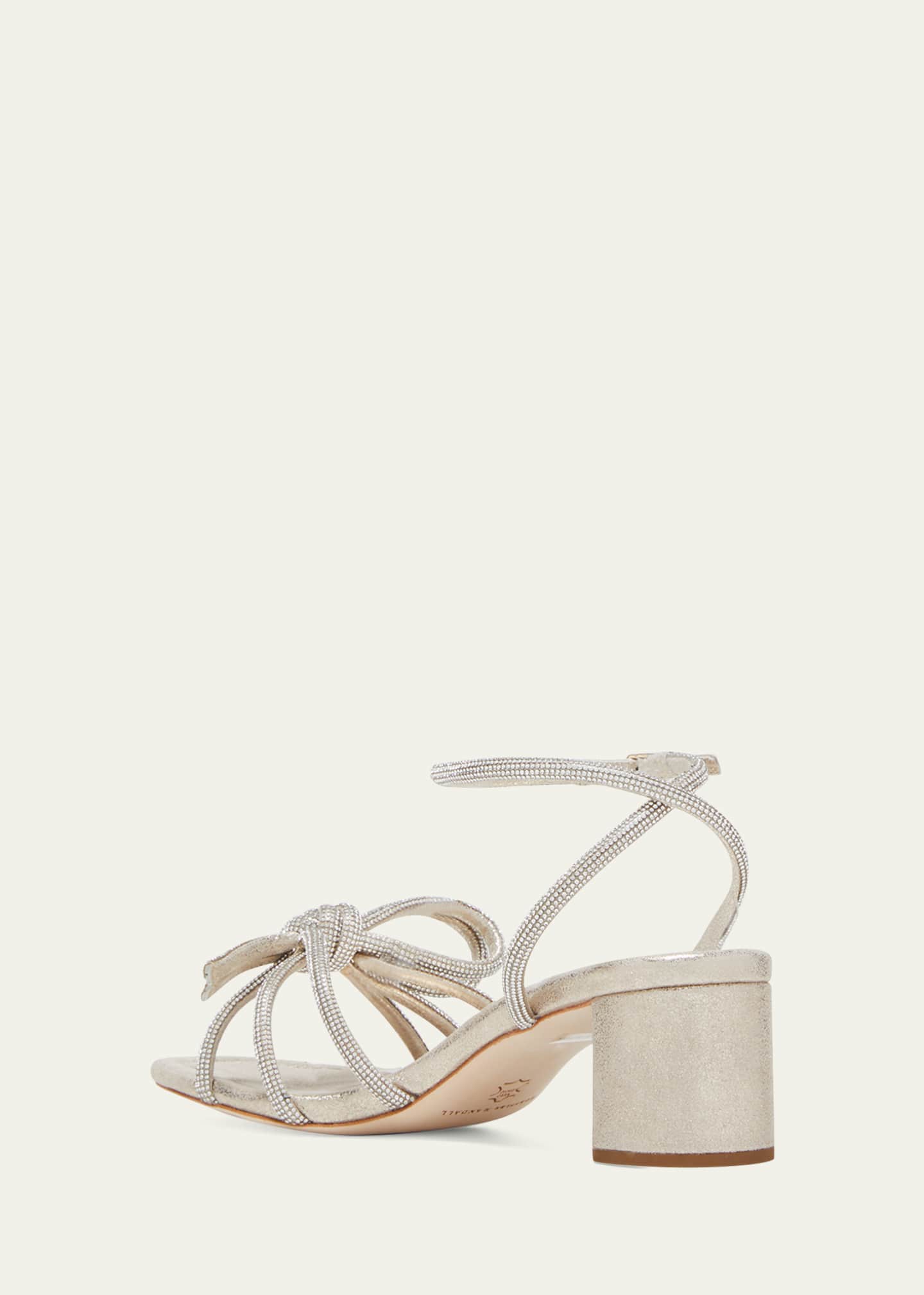 Loeffler Randall Mikel Strass Bow Ankle Strap Sandals