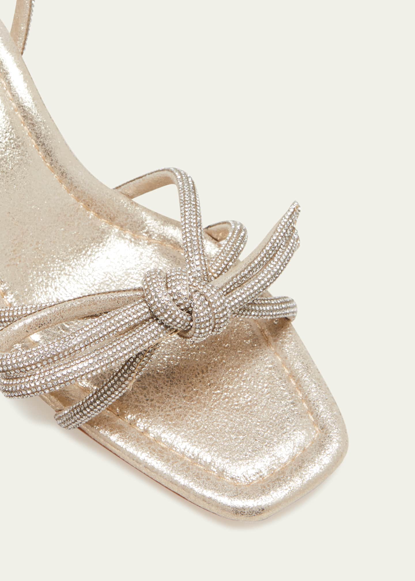 Loeffler Randall Mikel Strass Bow Ankle-Strap Sandals Image 5 of 5