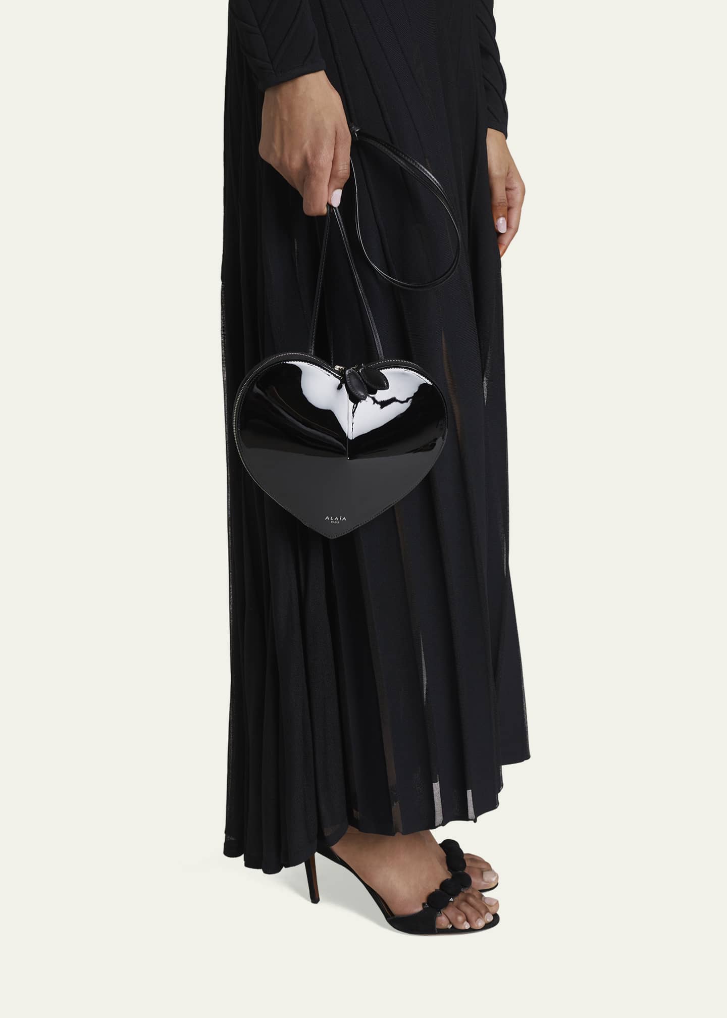 ALAIA Le Coeur Patent Leather Shoulder Bag Bergdorf Goodman