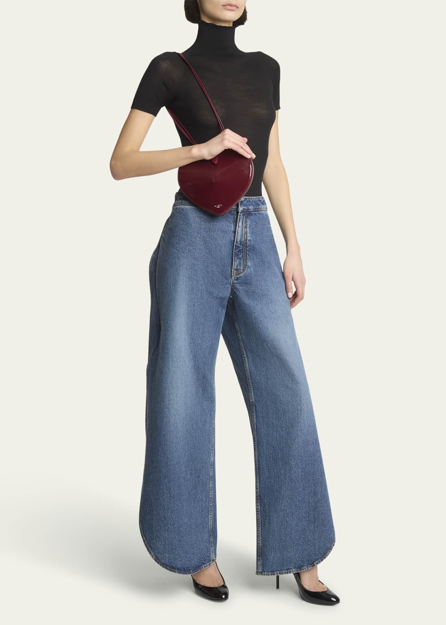 ALAIA Le Coeur Crossbody Bag in Patent Leather - Bergdorf Goodman