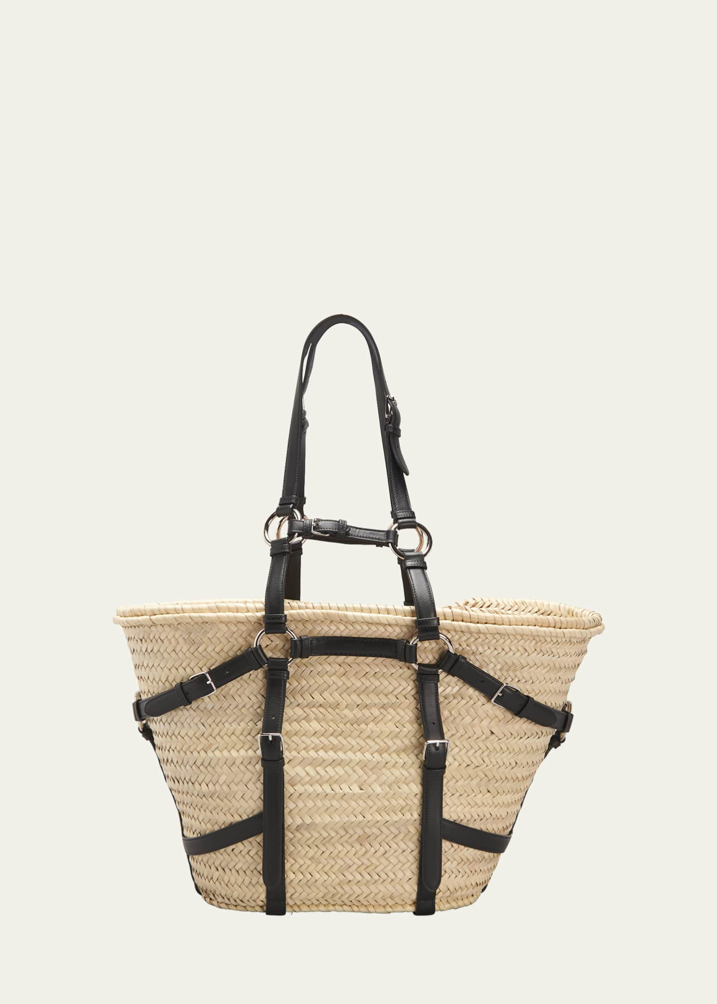 ALAIA Le Panier Harness Raffia Tote Bag