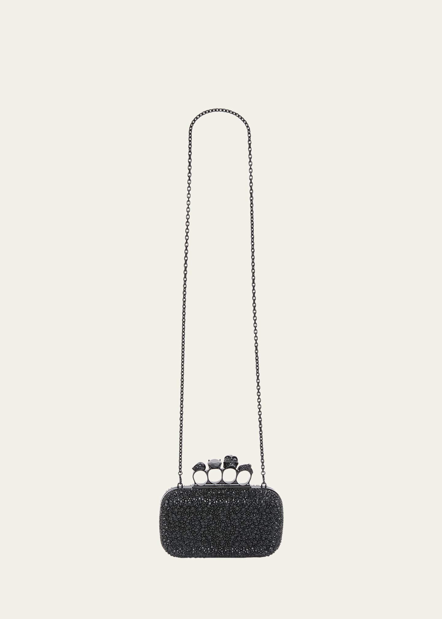 McQueen Skull Four-Ring Spike Crystal Clutch Bag Image 2 of 4
