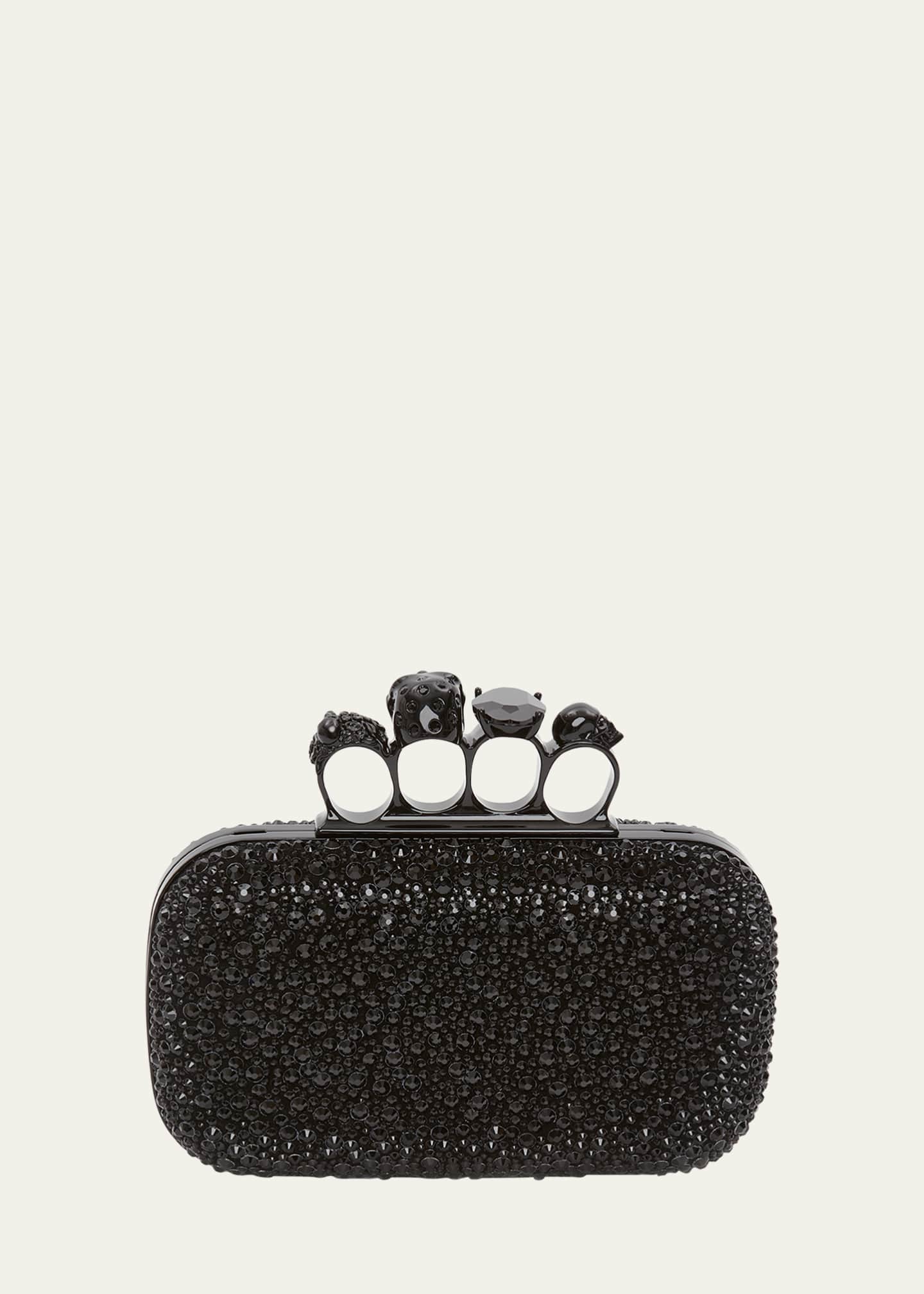 Alexander McQueen Skull Four Ring Spike Crystal Clutch Bag Bergdorf Goodman