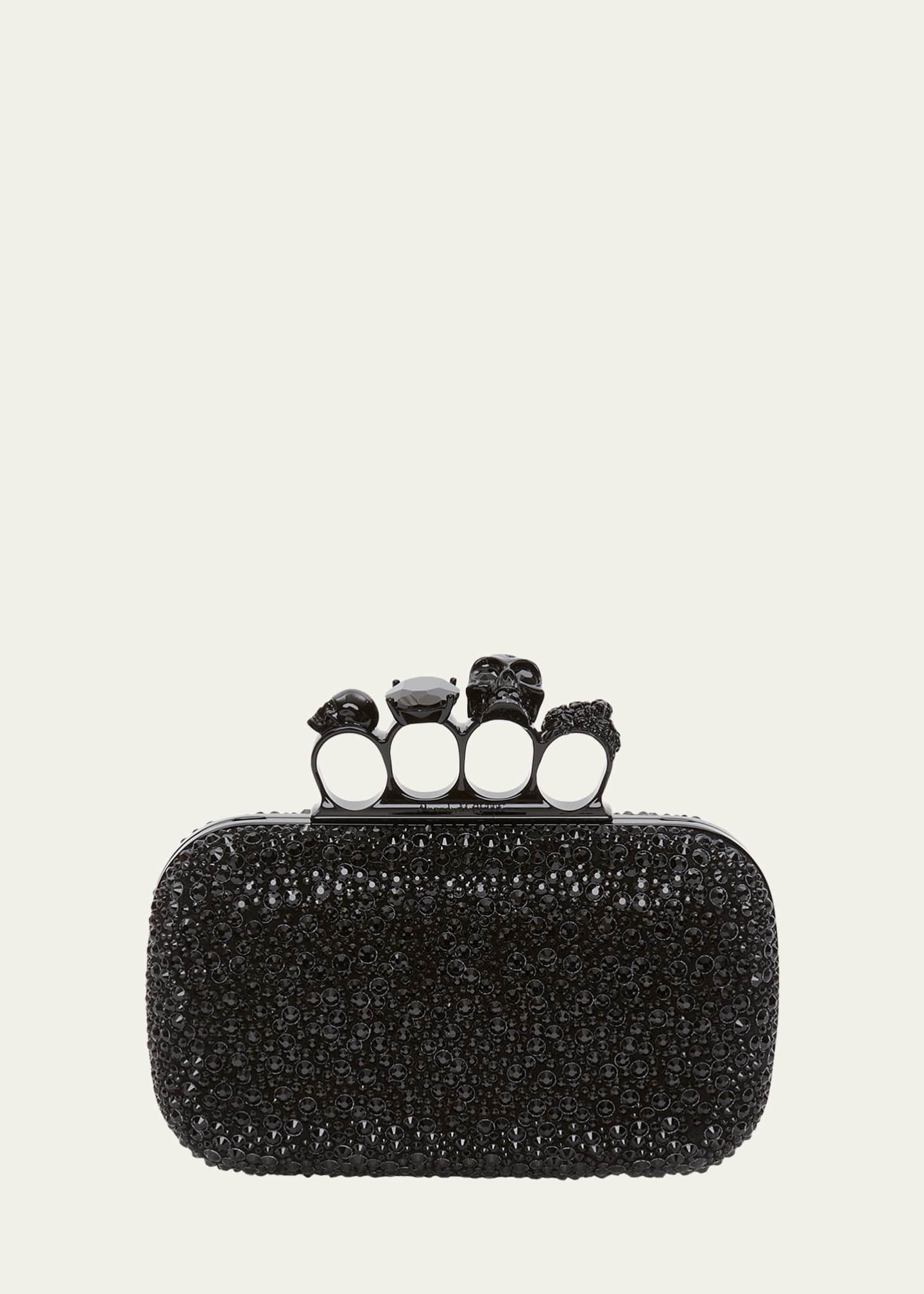 Alexander McQueen Skull Four Ring Spike Crystal Clutch Bag Bergdorf Goodman