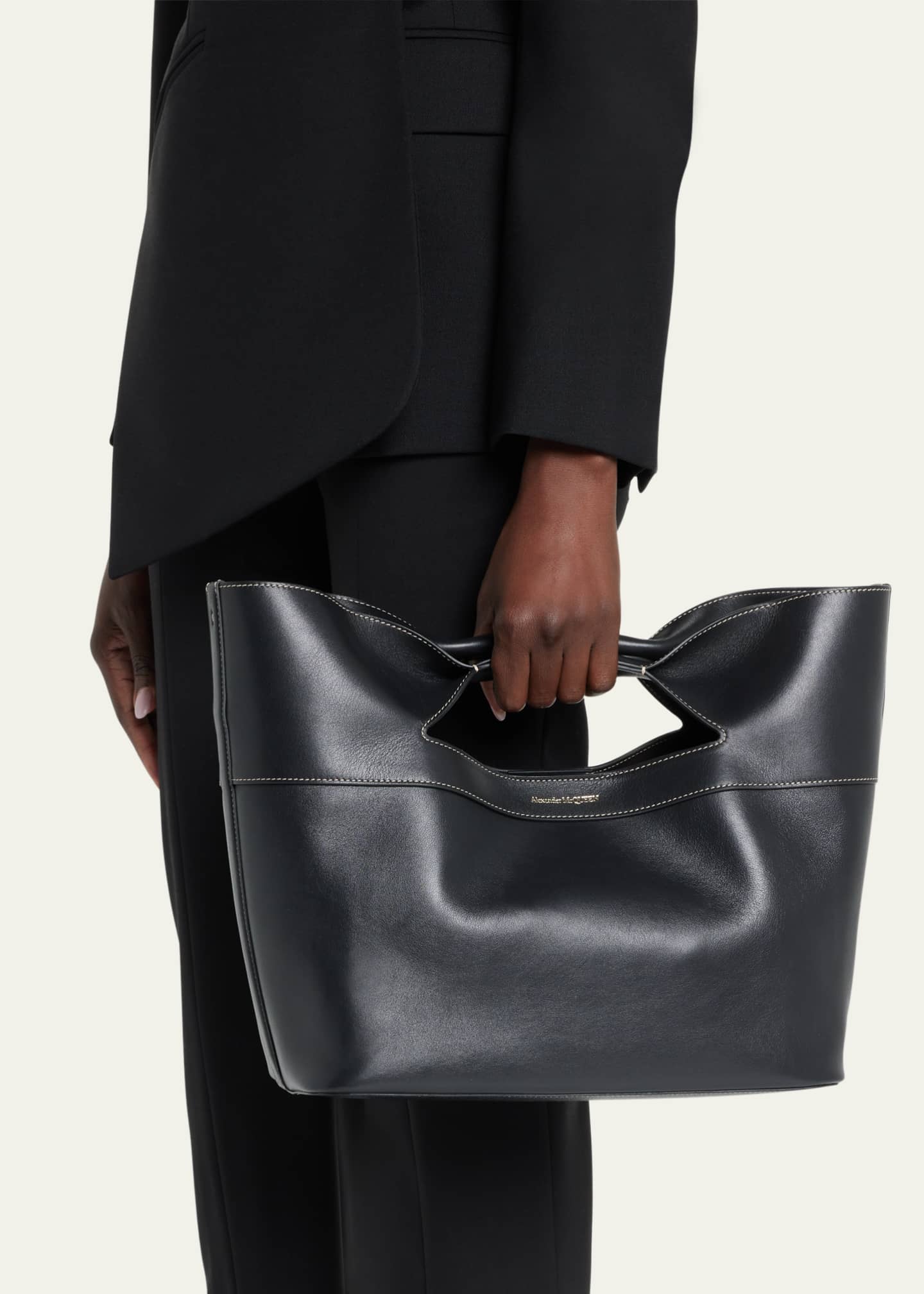Alexander McQueen The Bow Small Leather Top Handle Bag Bergdorf