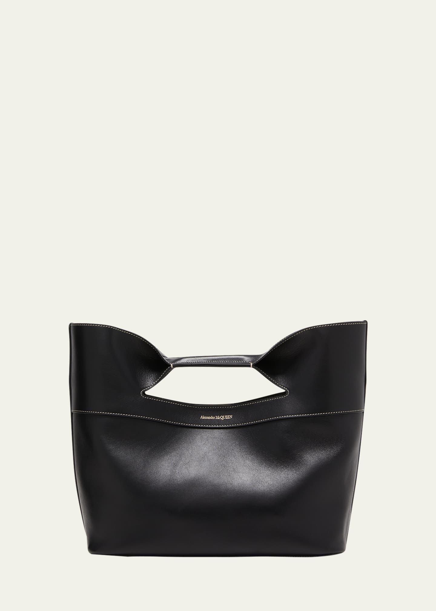 Bow detail small leather shopper bag discount