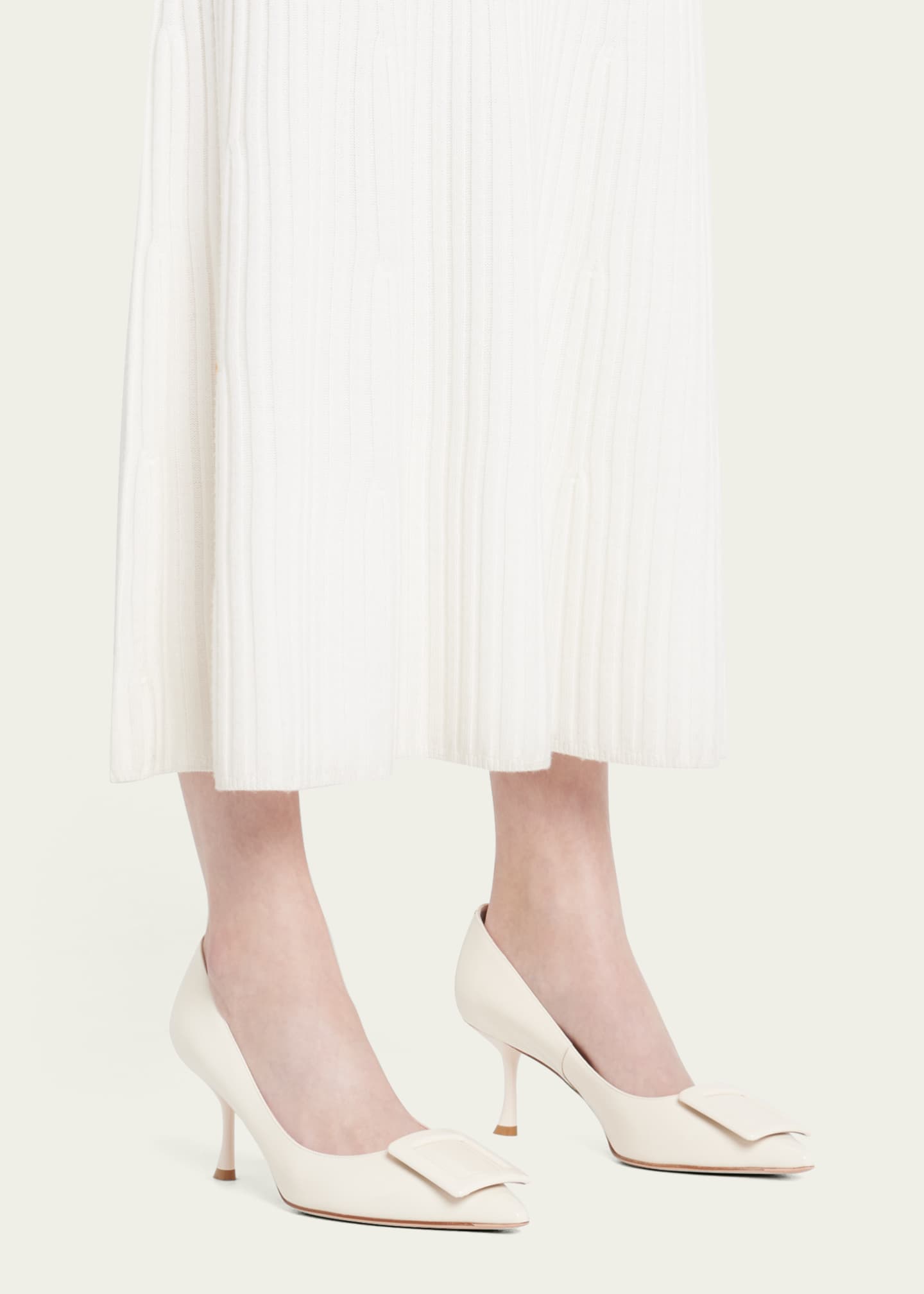 Roger Vivier Viv In The City Leather Buckle Pumps Image 2 of 5
