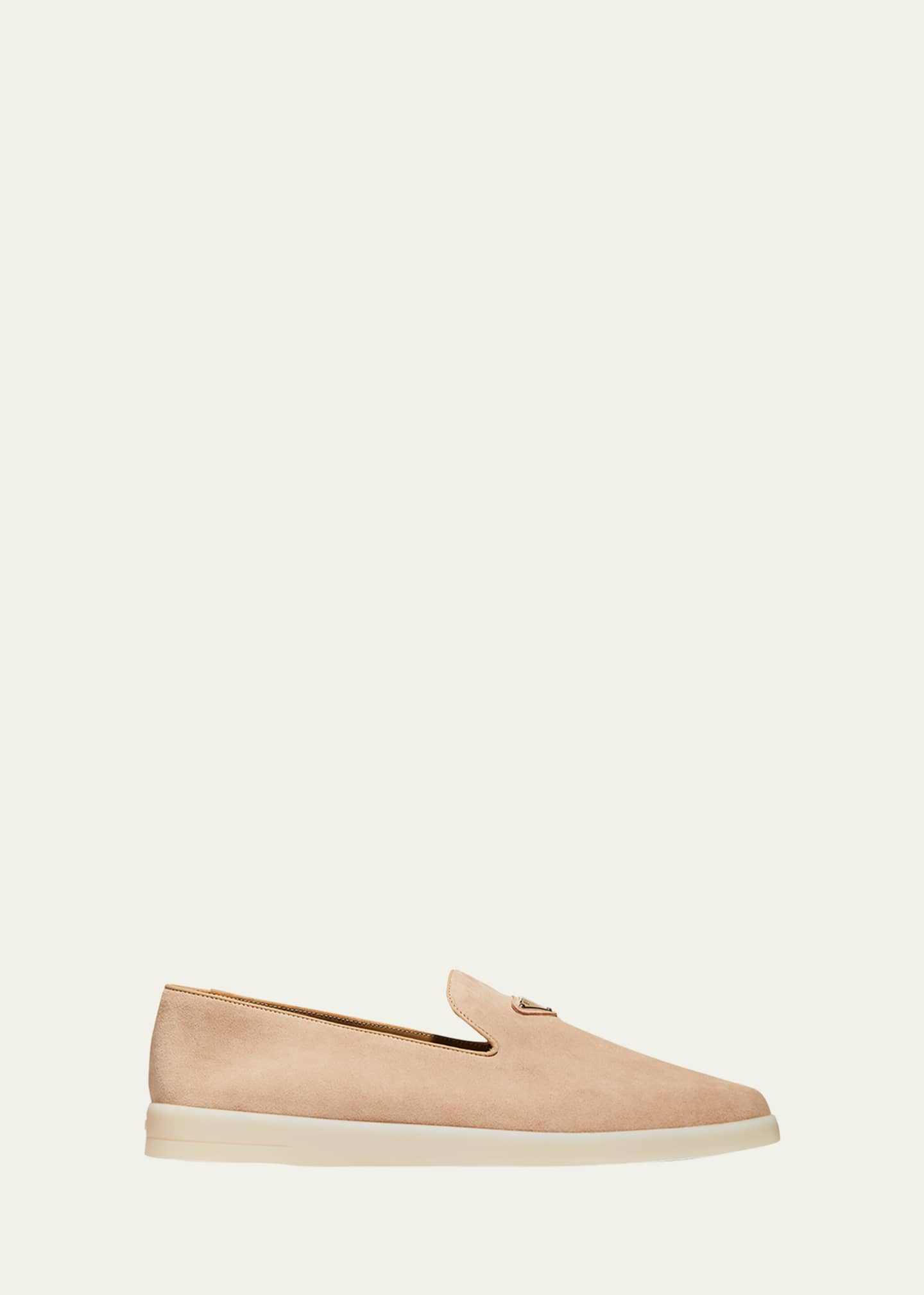 Prada Men s Triangle Logo Suede Loafers