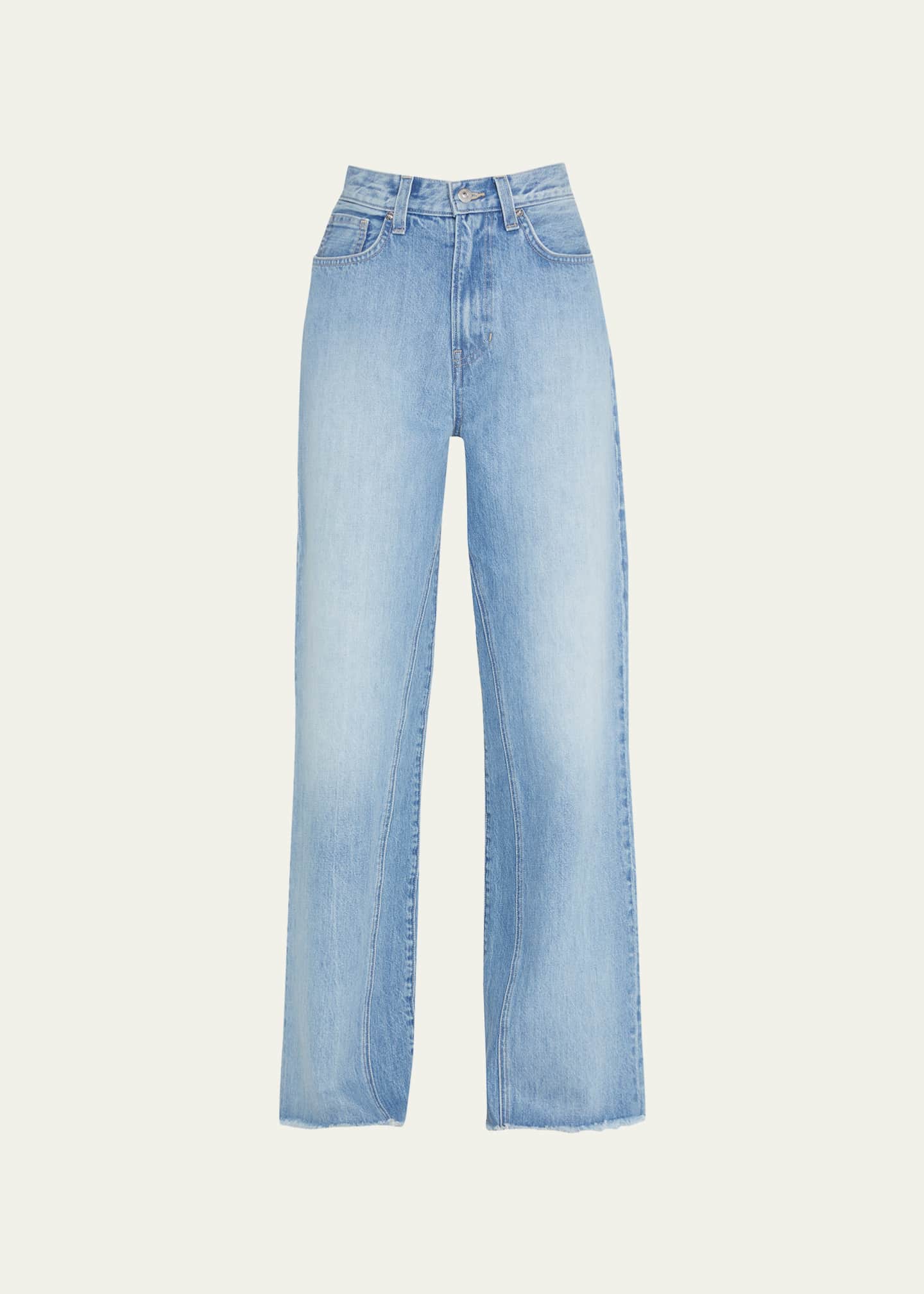 Veronica Beard Jeans Dylan Wide Raw Hem Jeans Bergdorf Goodman