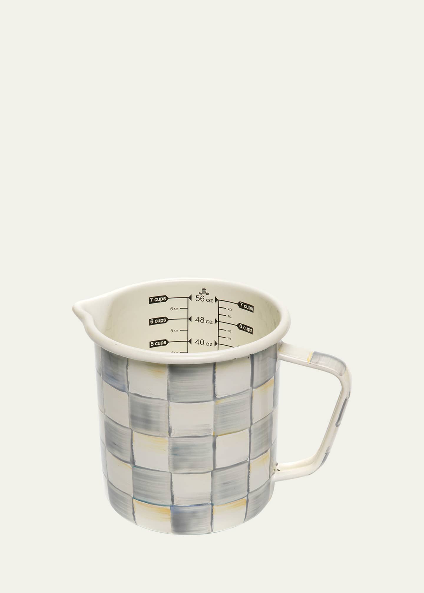 MacKenzie-Childs 5.75" Sterling Check Enamel 7-Cup Measuring Cup