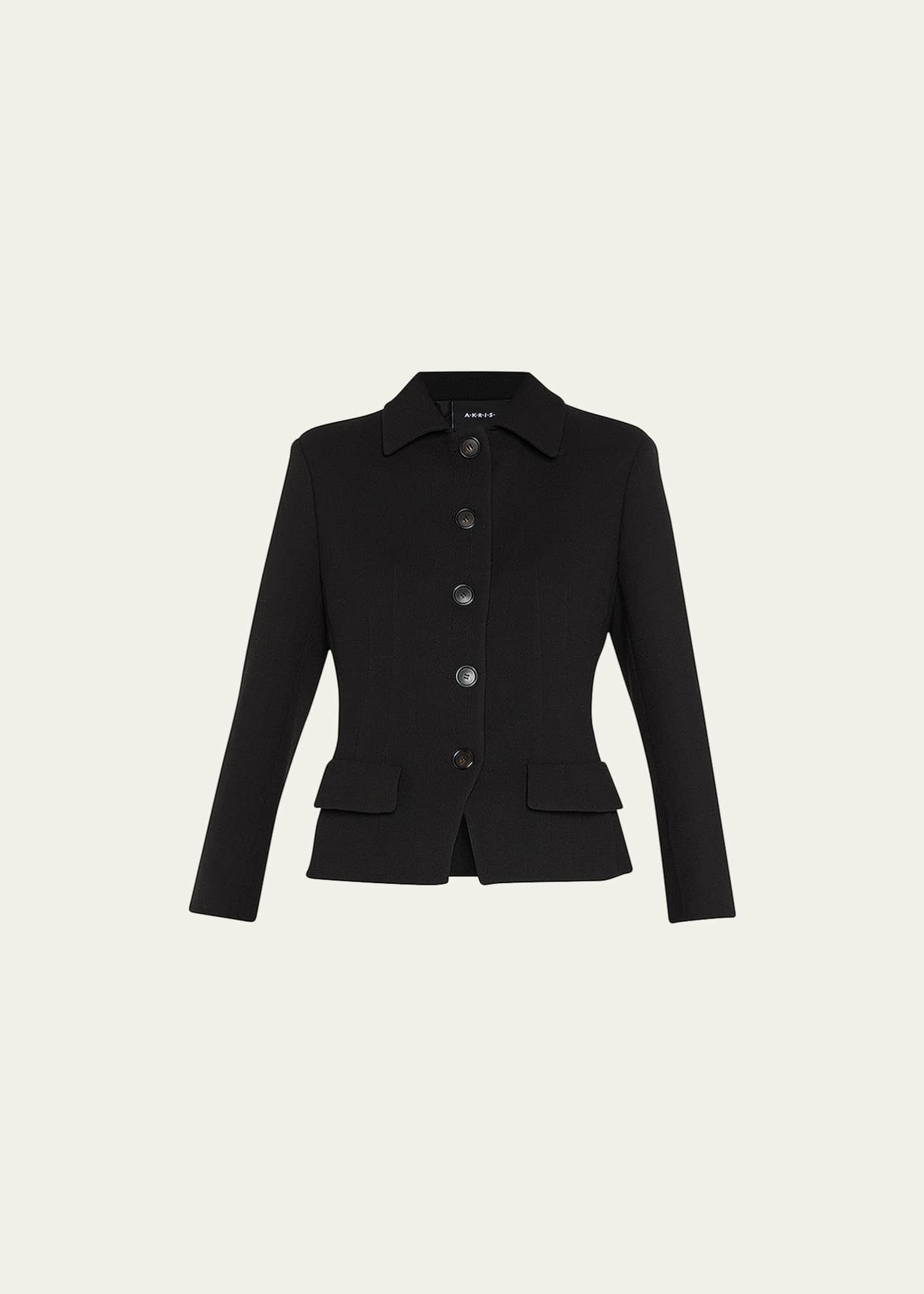 Akris Lea Fitted Wool Short Jacket Bergdorf Goodman