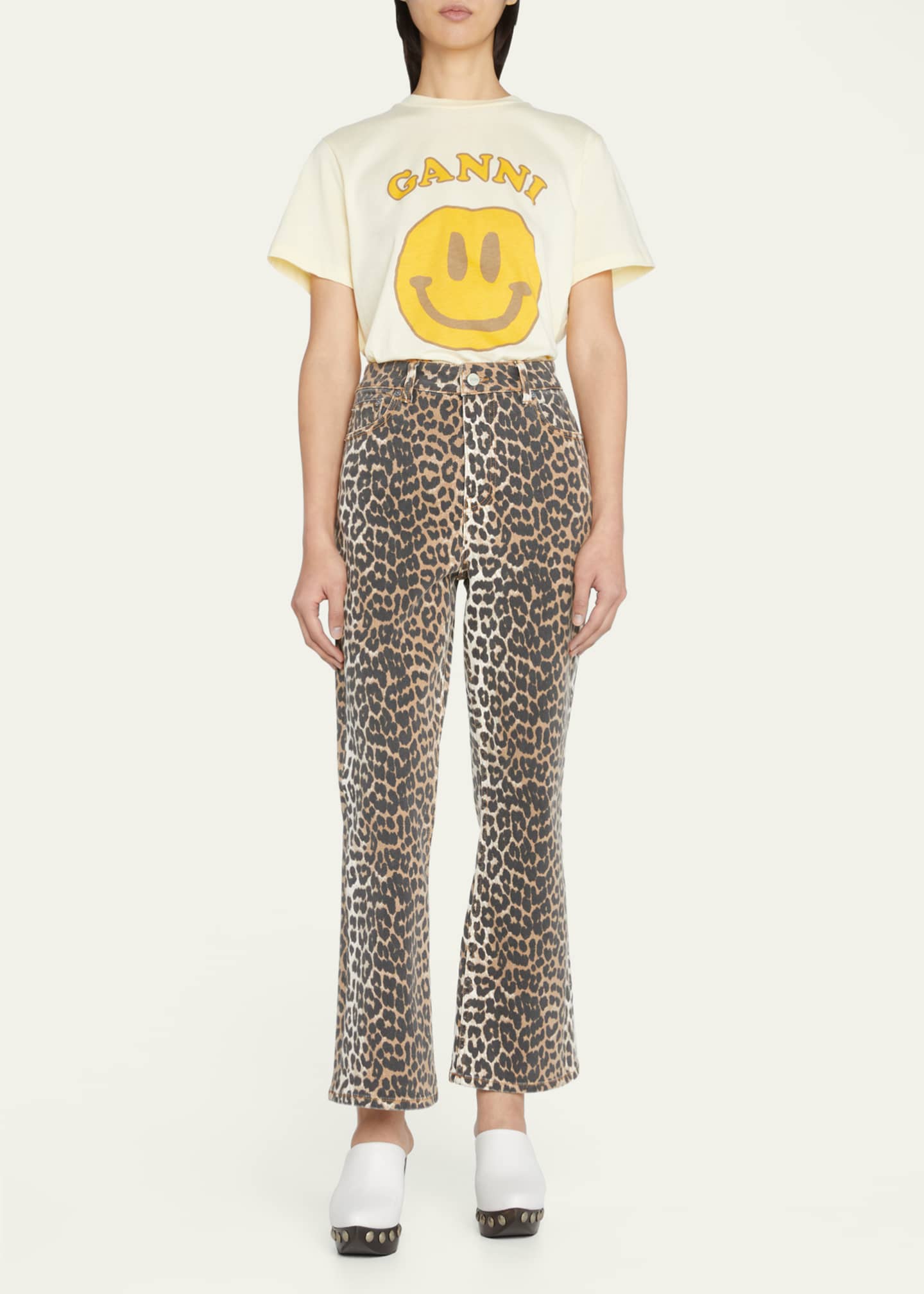 爆買いしたい Jeans Bootcut Cropped Leopard Betzy Ganni - Goodman Bergdorf パンツ