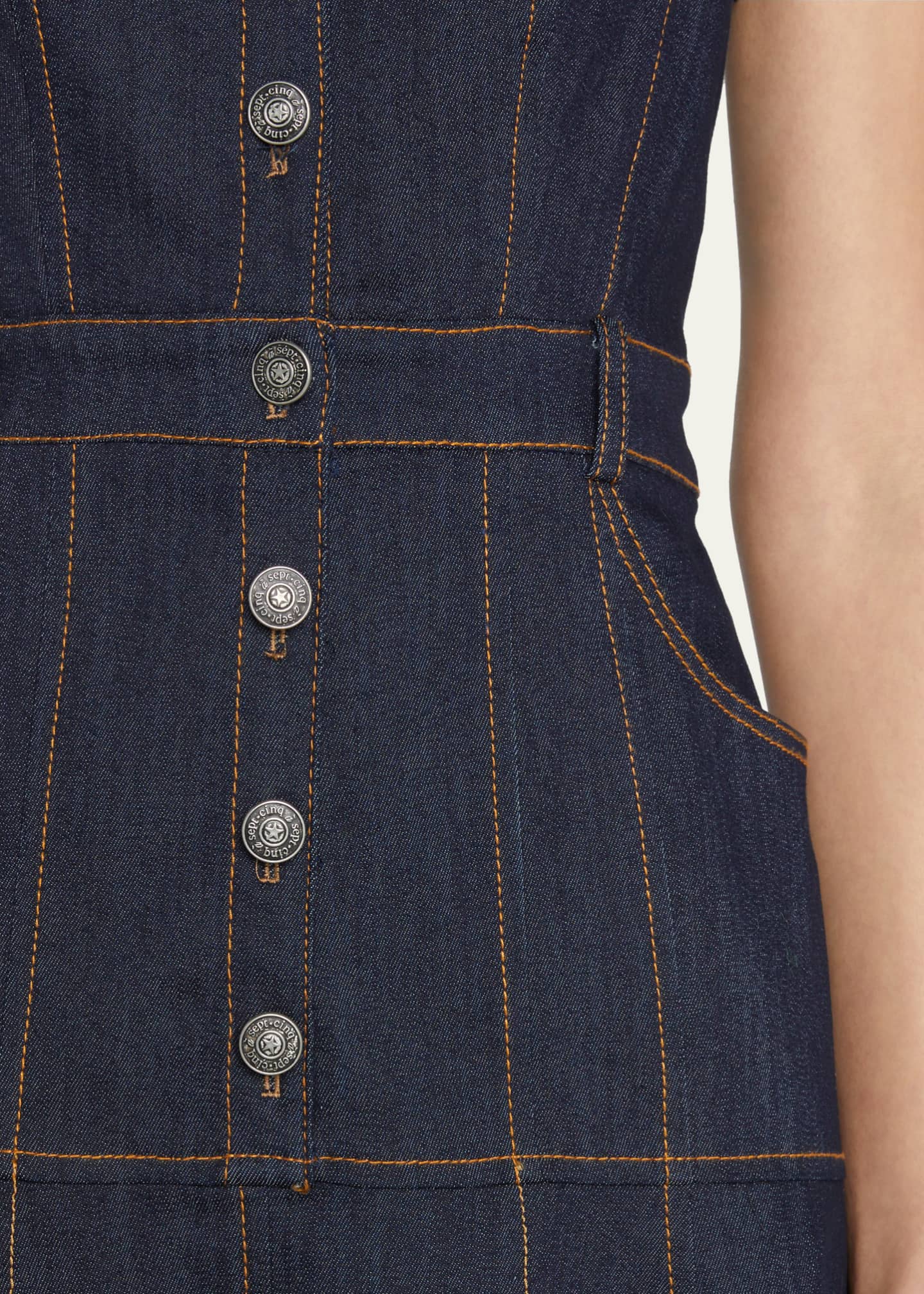 Cinq a Sept Veena Denim Button-Front Fit-&-Flare Midi Dress - Bergdorf ...