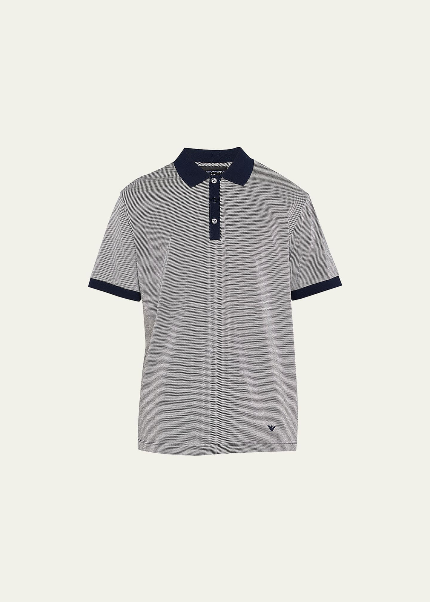 Emporio Armani Men's Micro-Pattern Polo Shirt - Bergdorf Goodman