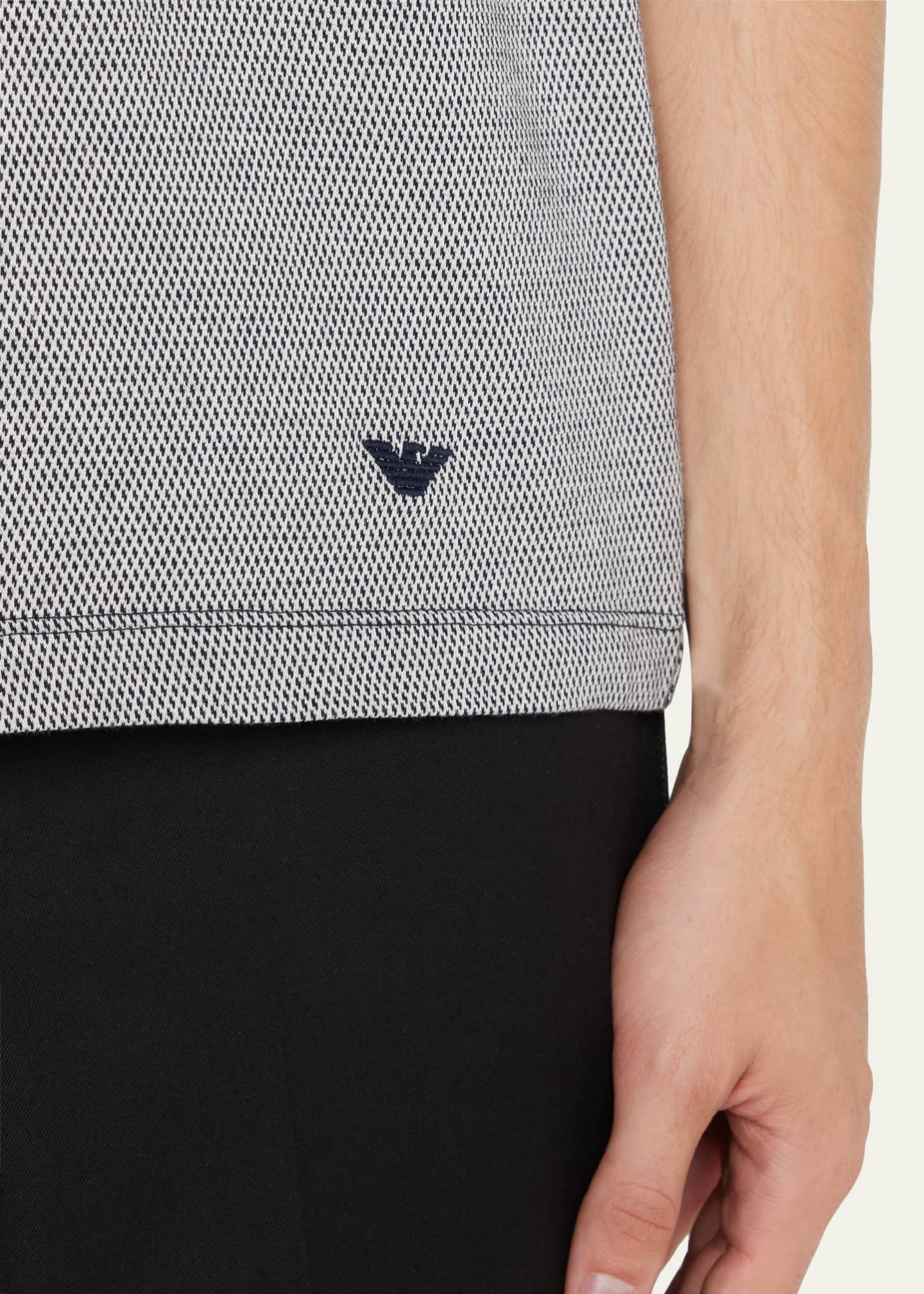 Emporio Armani Men's Micro-Pattern Polo Shirt - Bergdorf Goodman