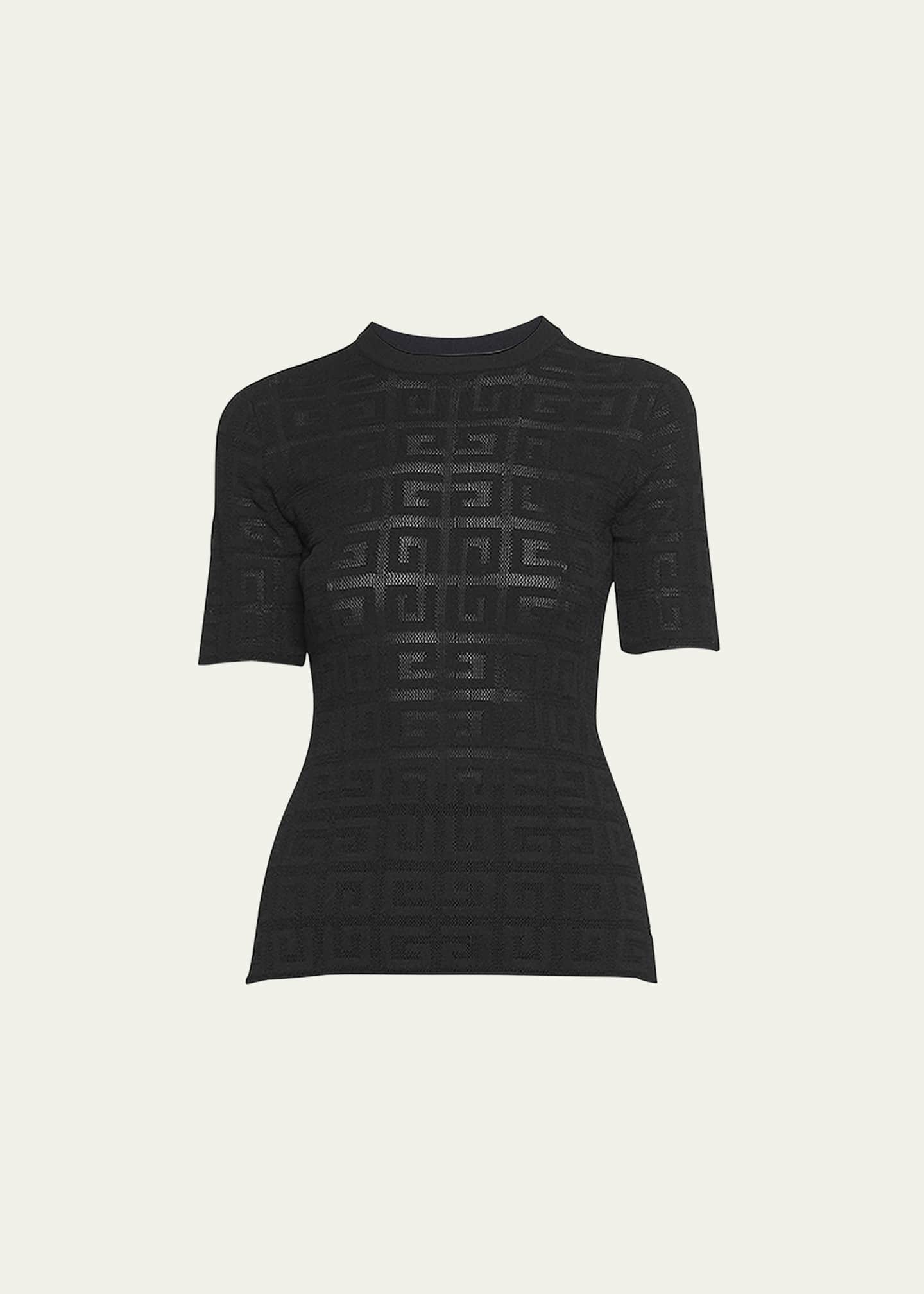 Givenchy 4G Lace Short-Sleeve Sweater - Bergdorf Goodman