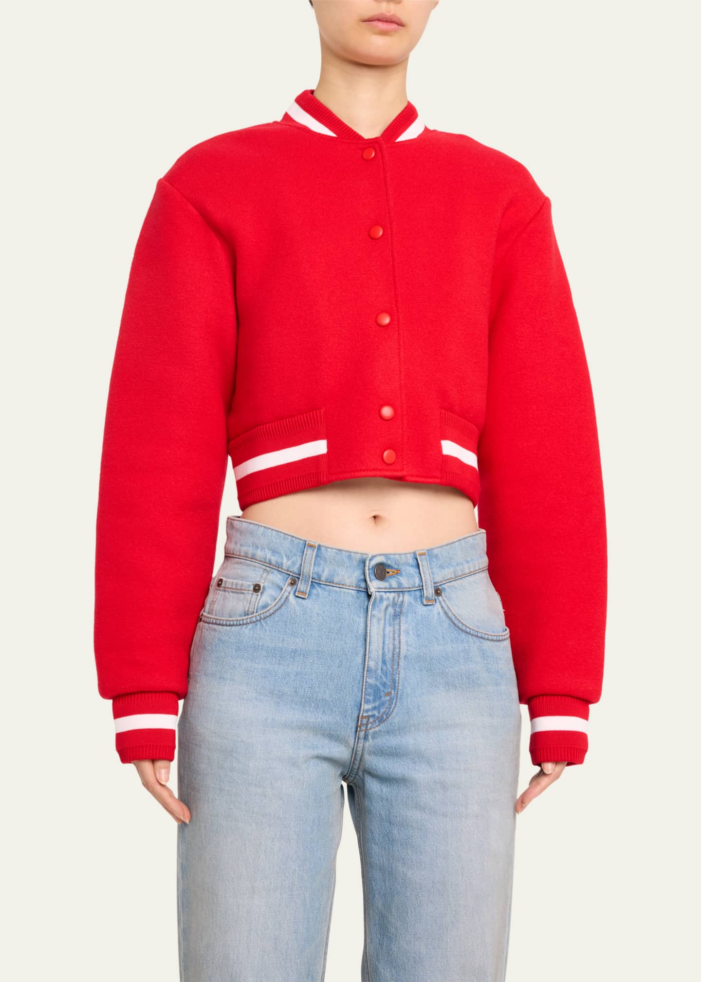 Givenchy Logo-Embroidered Crop Wool Bomber Varsity Jacket - Bergdorf ...