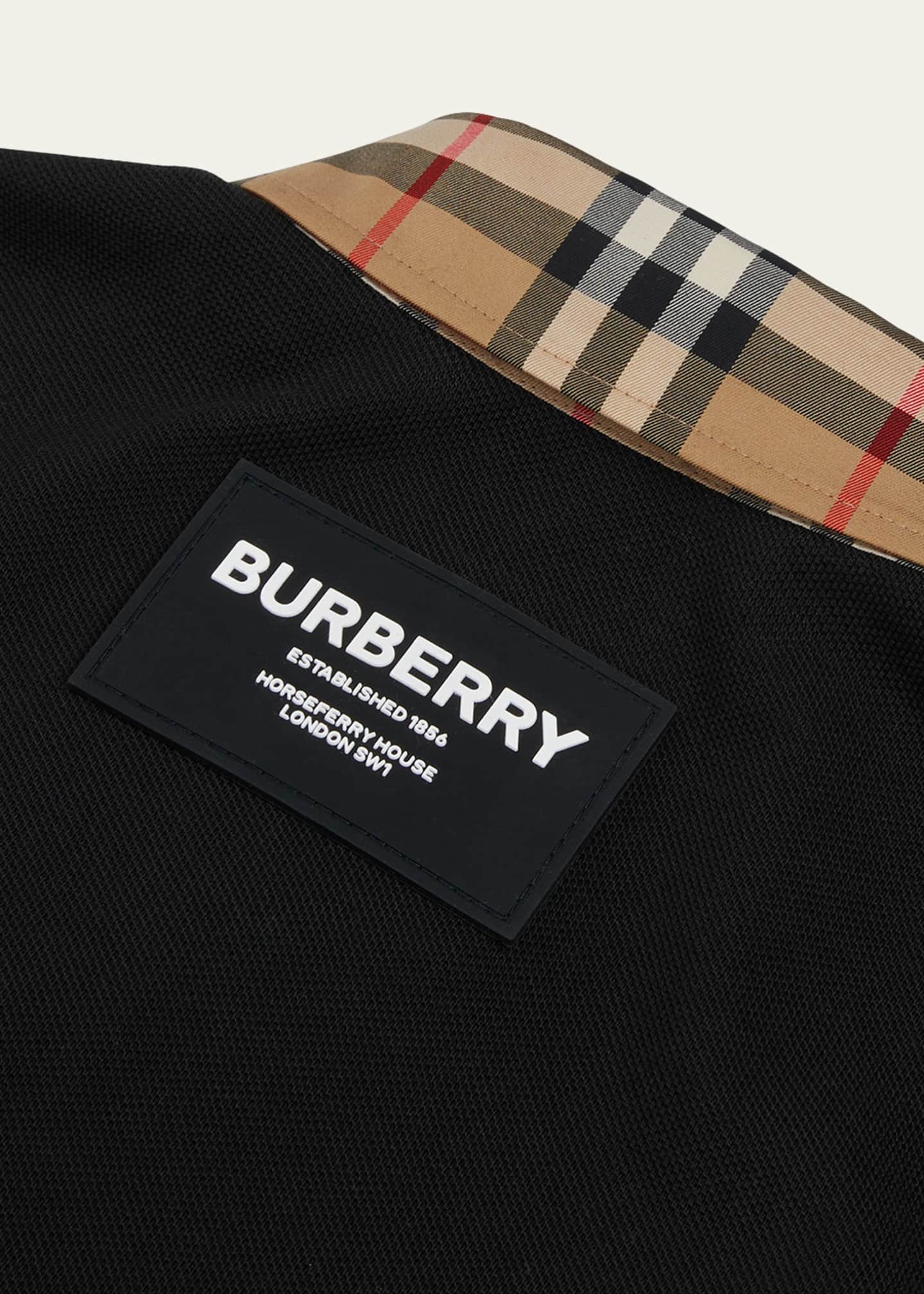 Burberry Boy's Johane Check Short Sleeve Polo Shirt, Size 3-14