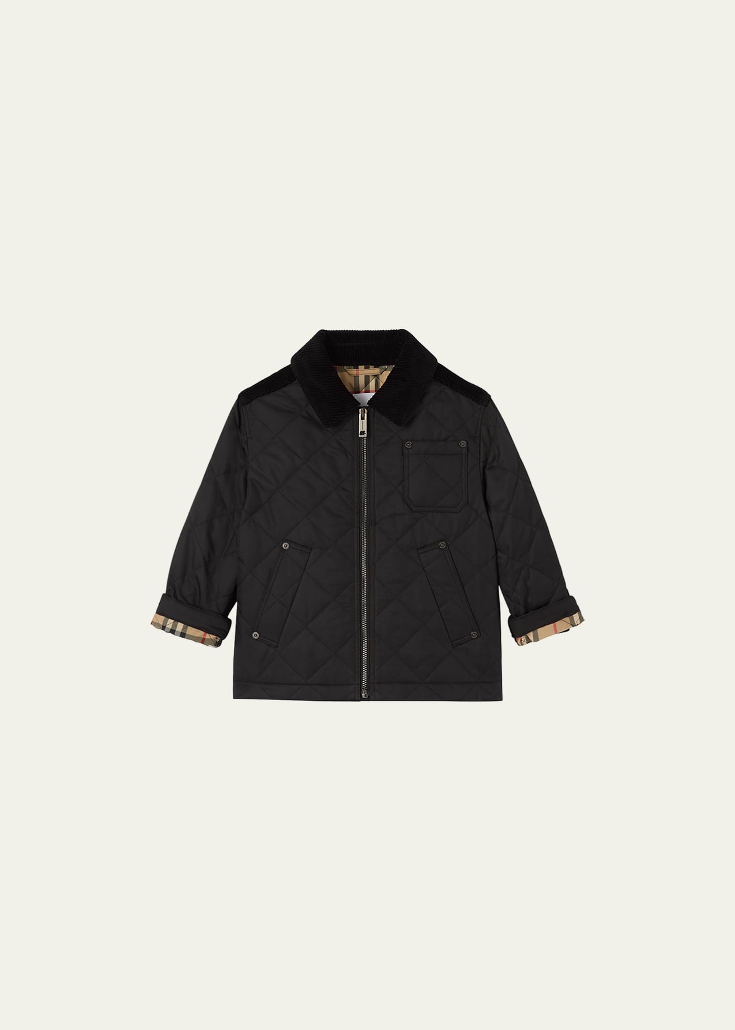 Burberry Kid s Renfred Cord Quilted Jacket Size 3 14