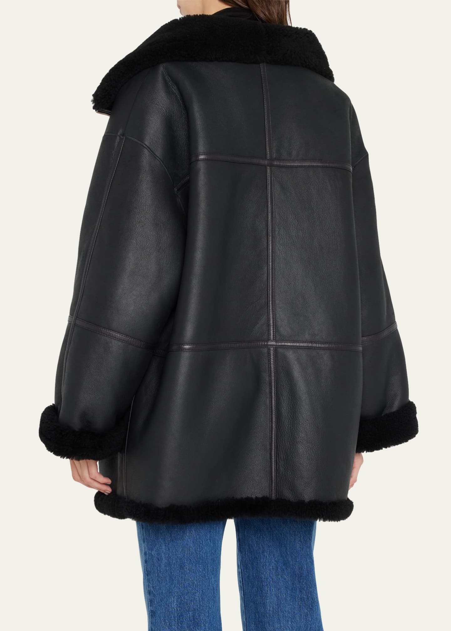 Signature shearling jacket black