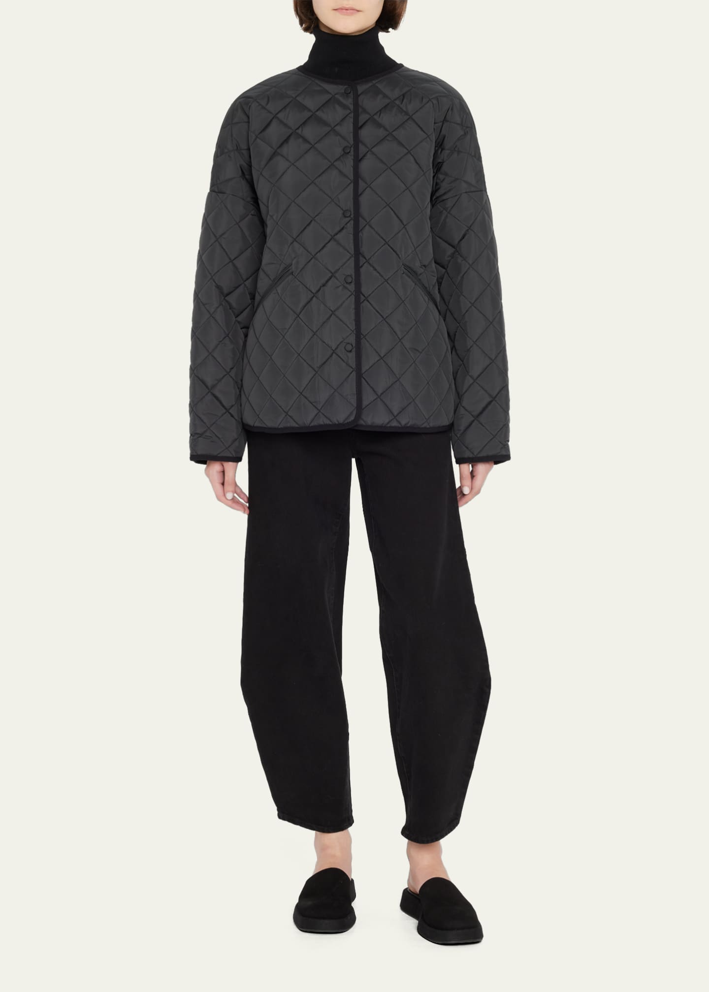 VIP【関税送料無料】希少 Toteme Oversized quilted jacket Quilted jacket black – TOTEME