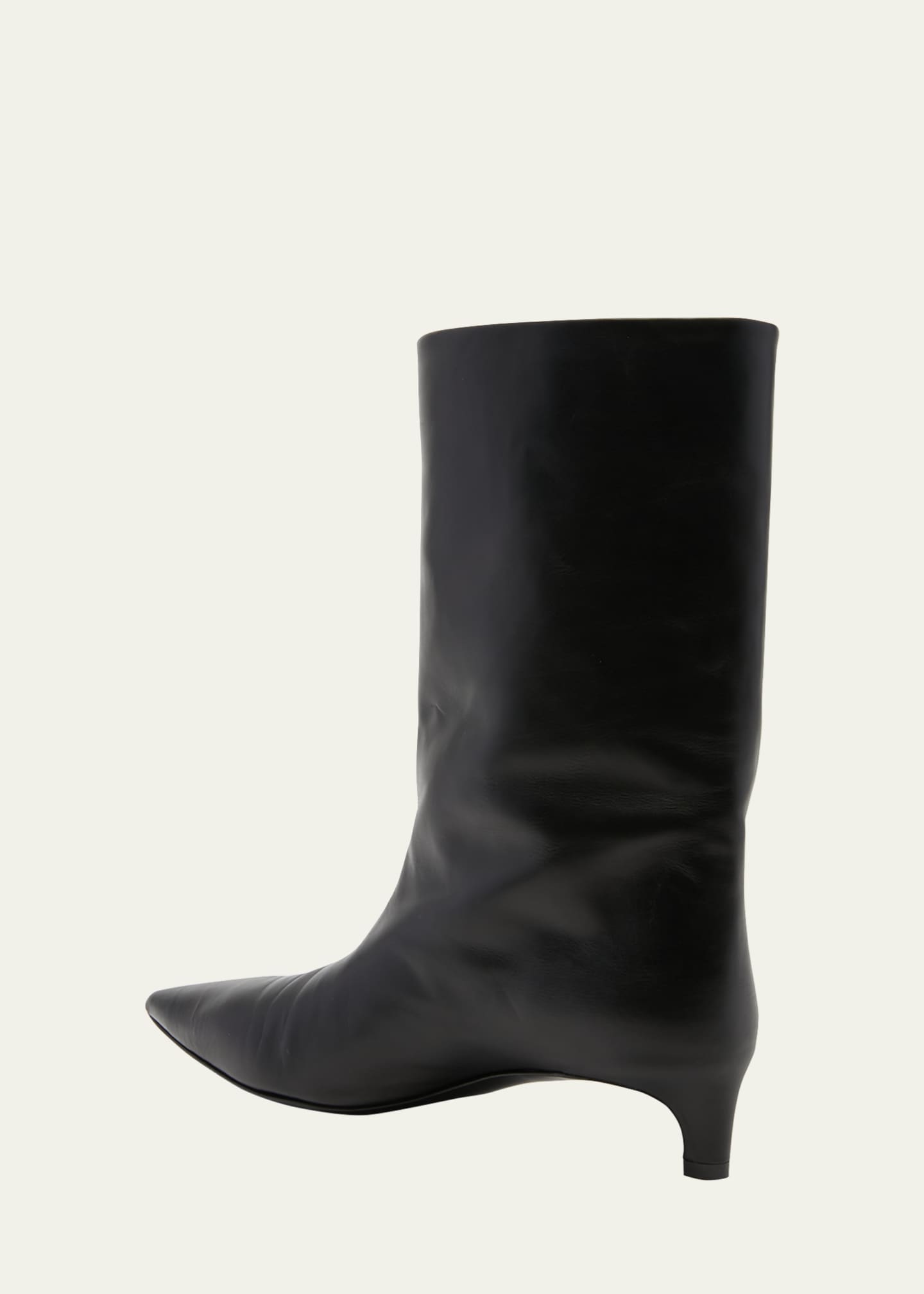 Jil Sander Half Calfskin Kitten-Heel Boots - Bergdorf Goodman