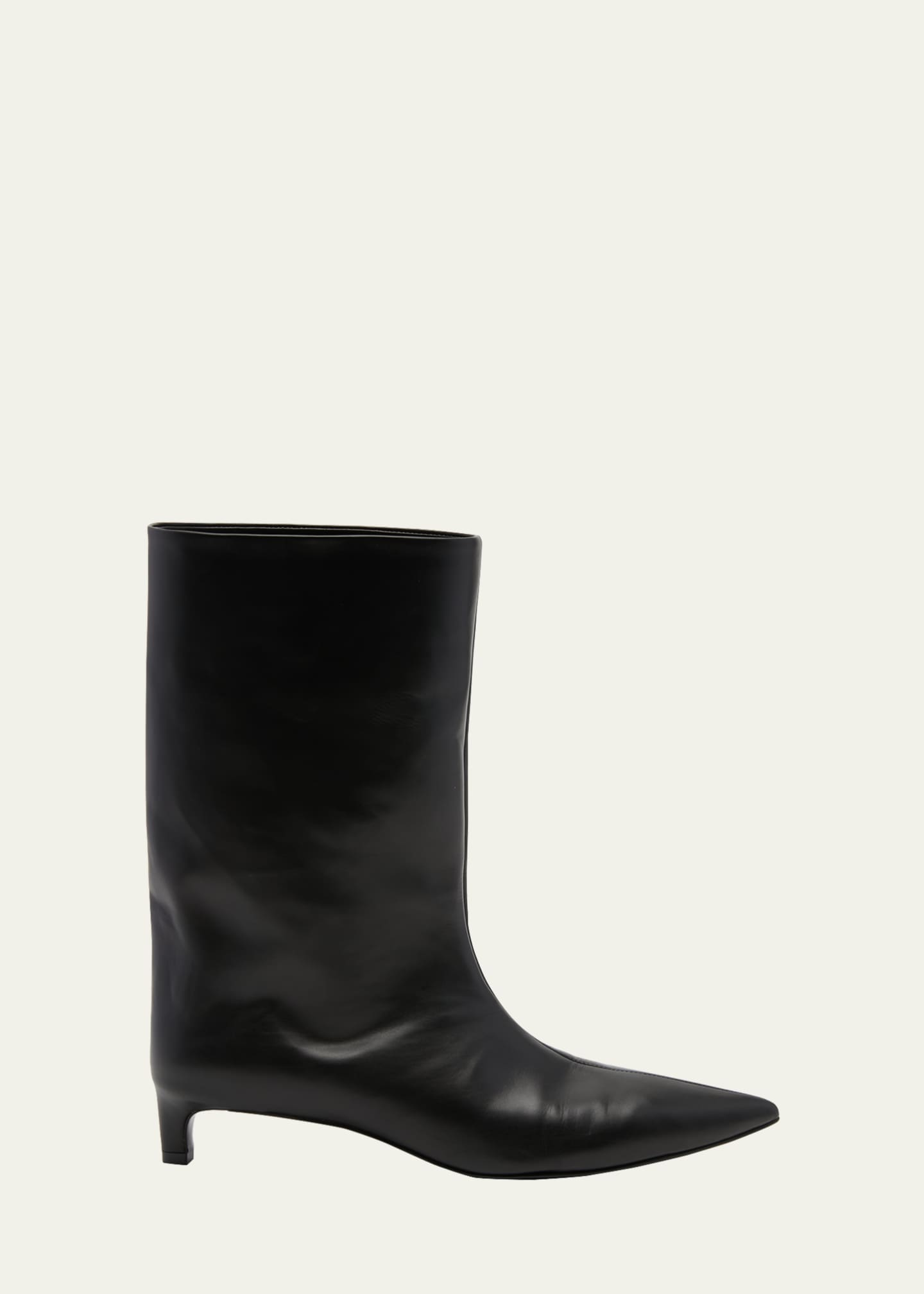 Jil Sander Half Calfskin Kitten-Heel Boots Image 1 of 3