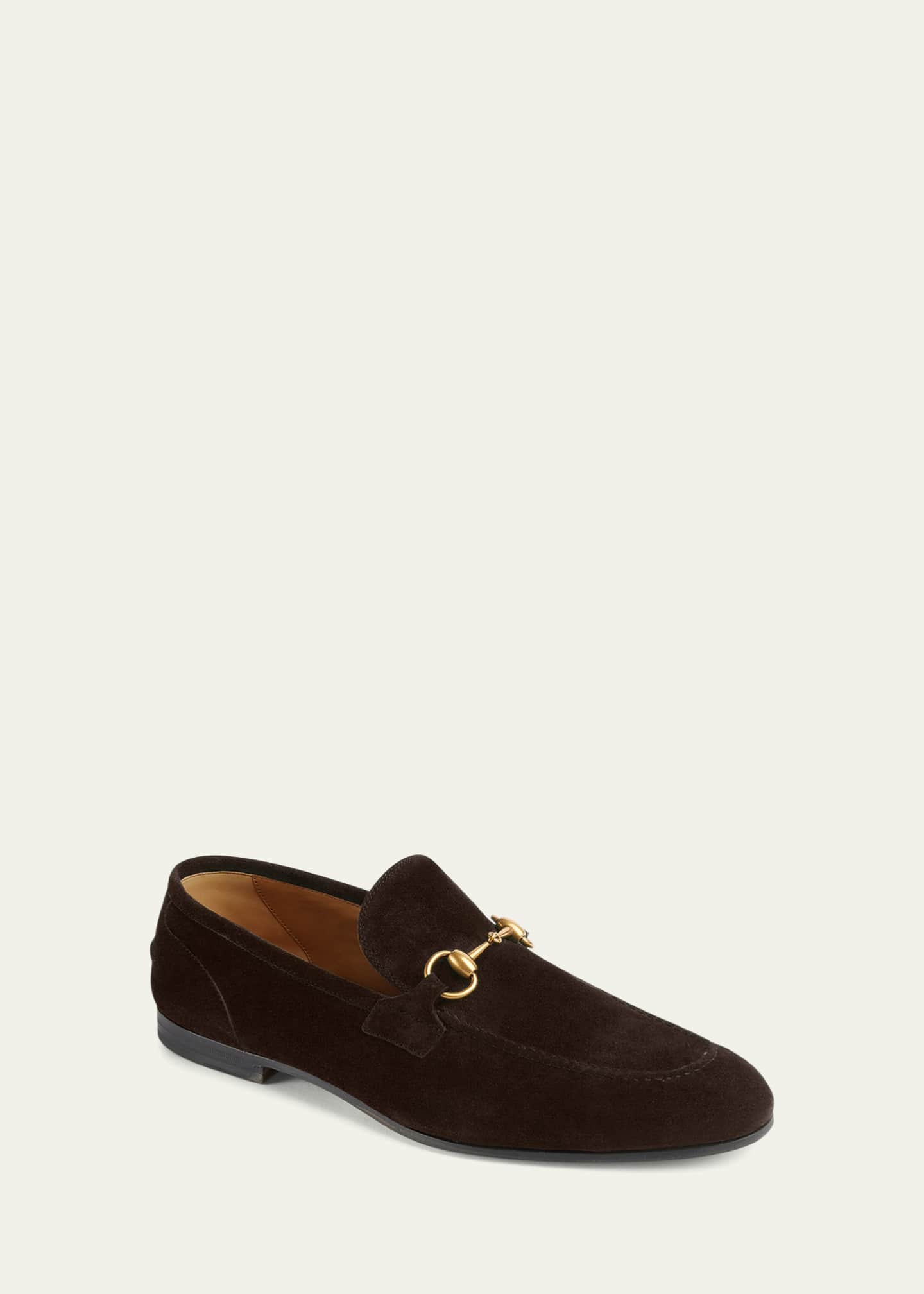 Gucci Men's Jordaan Suede Bit Loafers Image 3 of 5