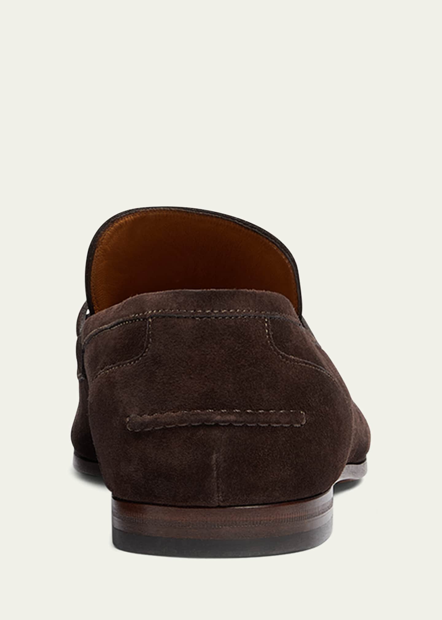 Gucci Men's Jordaan Suede Bit Loafers Image 4 of 5