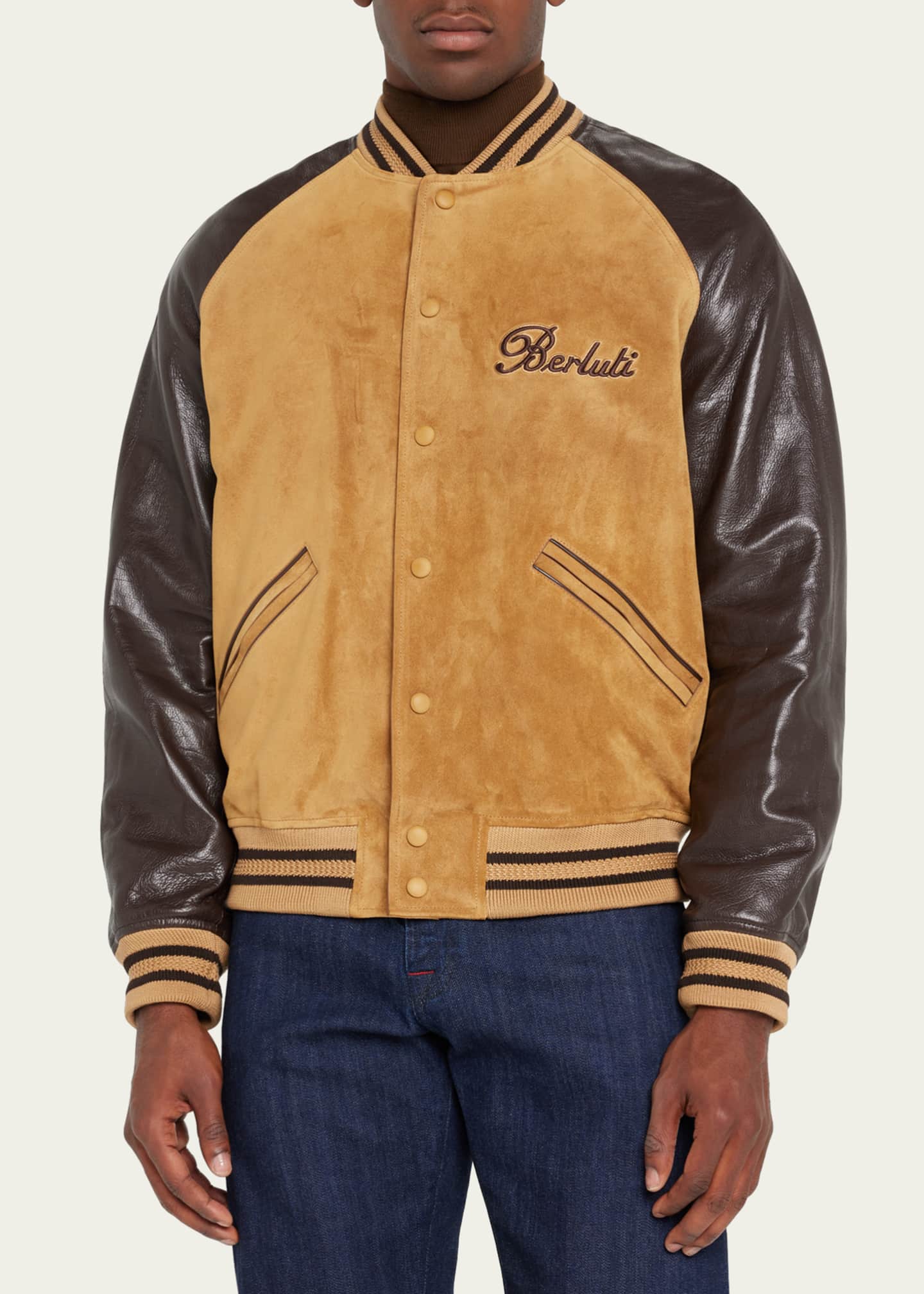 Suede varsity jacket mens store