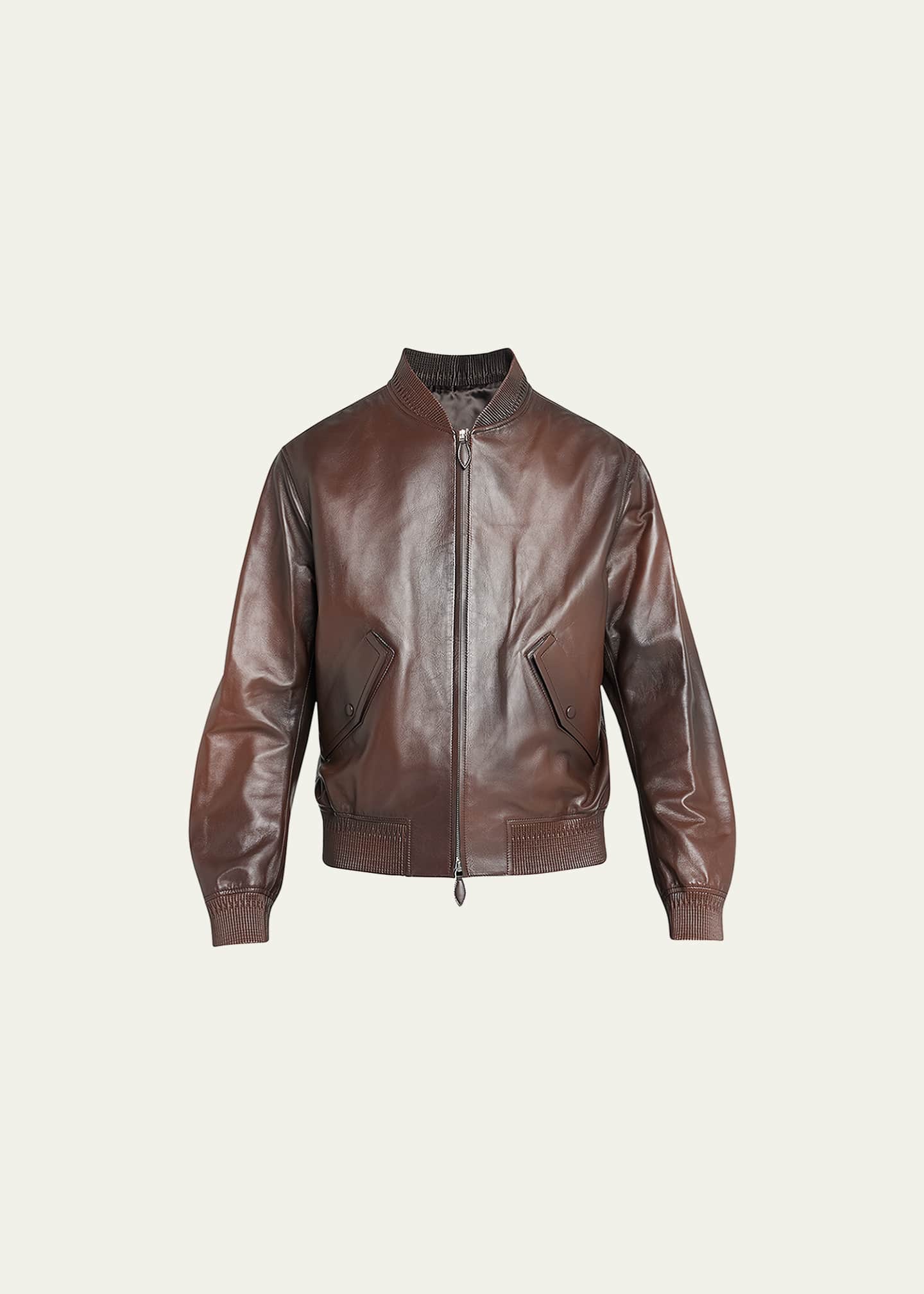 Berluti Men's Patina Leather Bomber Jacket - Bergdorf Goodman
