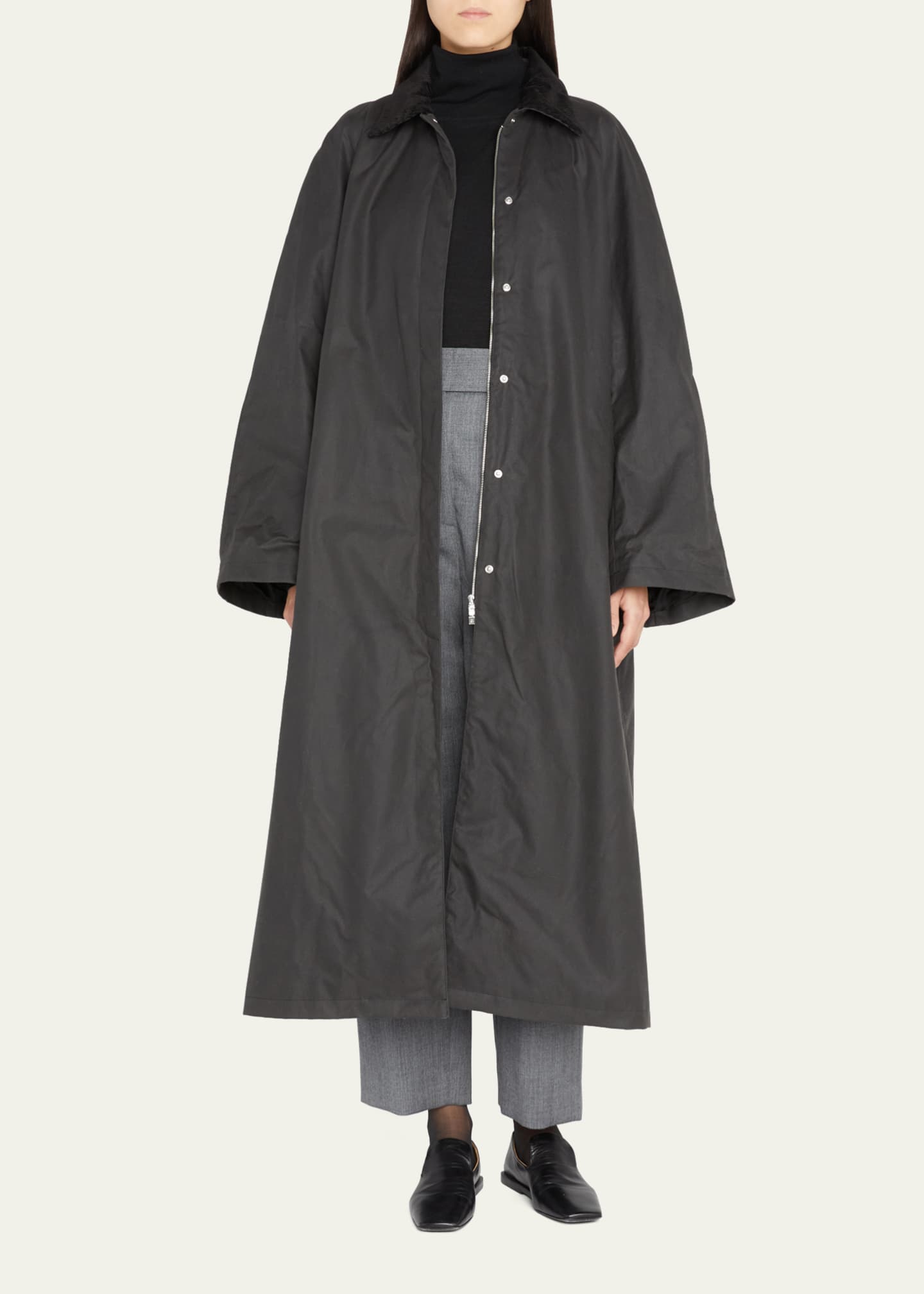 Toteme Oversized Wind Resistant Oilcloth Country Coat