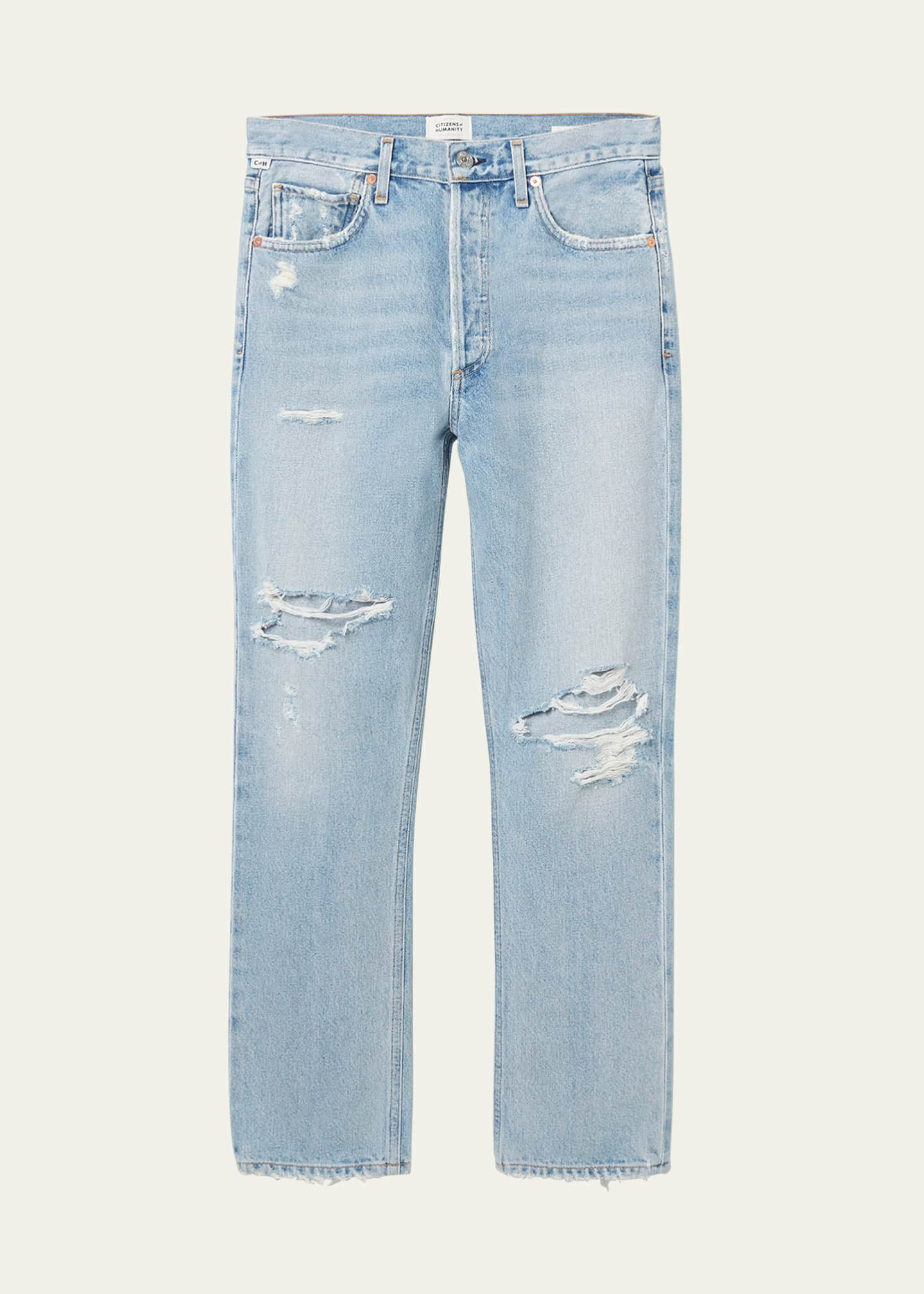 Citizens of Humanity Charlotte Cropped Distressed StraightLeg Jeans