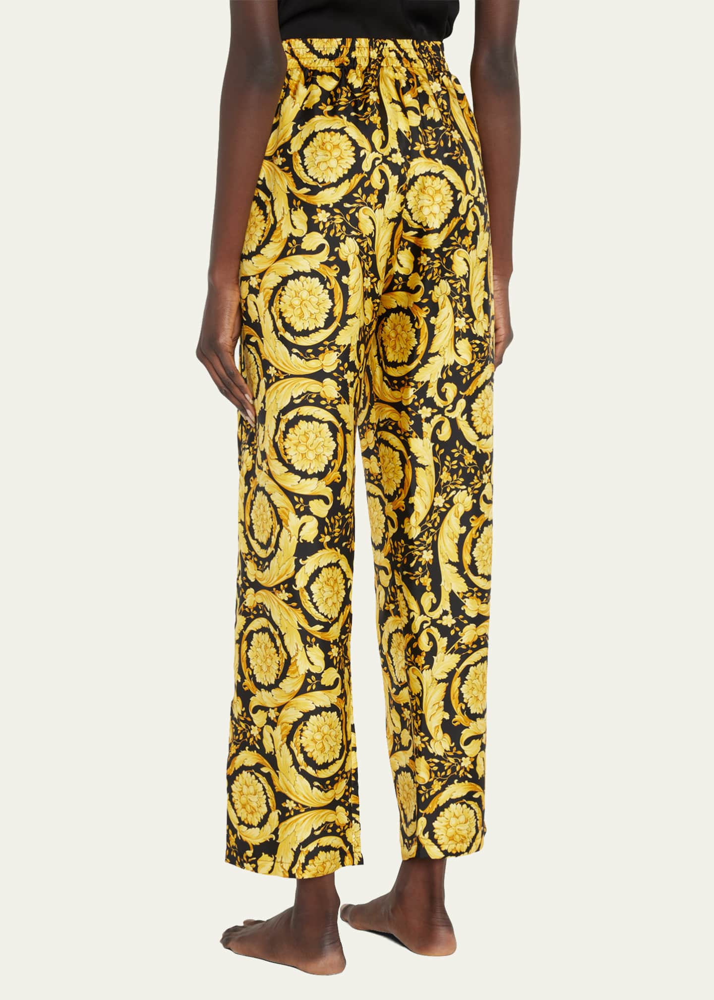 Versace Straight-Leg Silk Pajama Pants