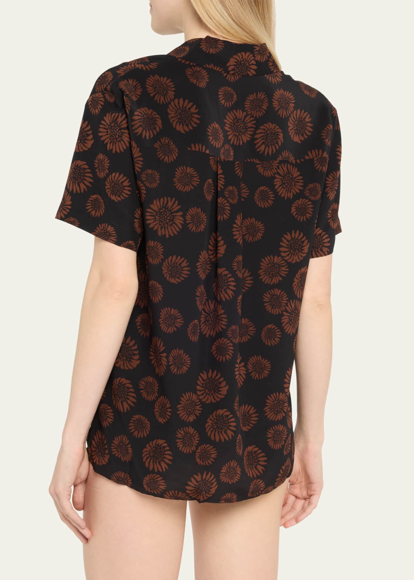 Matteau Printed Short-Sleeve Oversized Silk Shirt Image 3 of 5