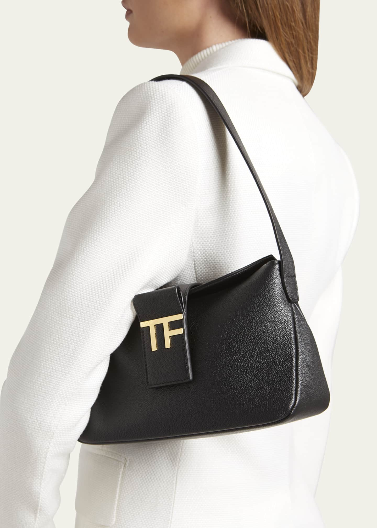 Shop Tom Ford Black Hobo Small Evening Bag