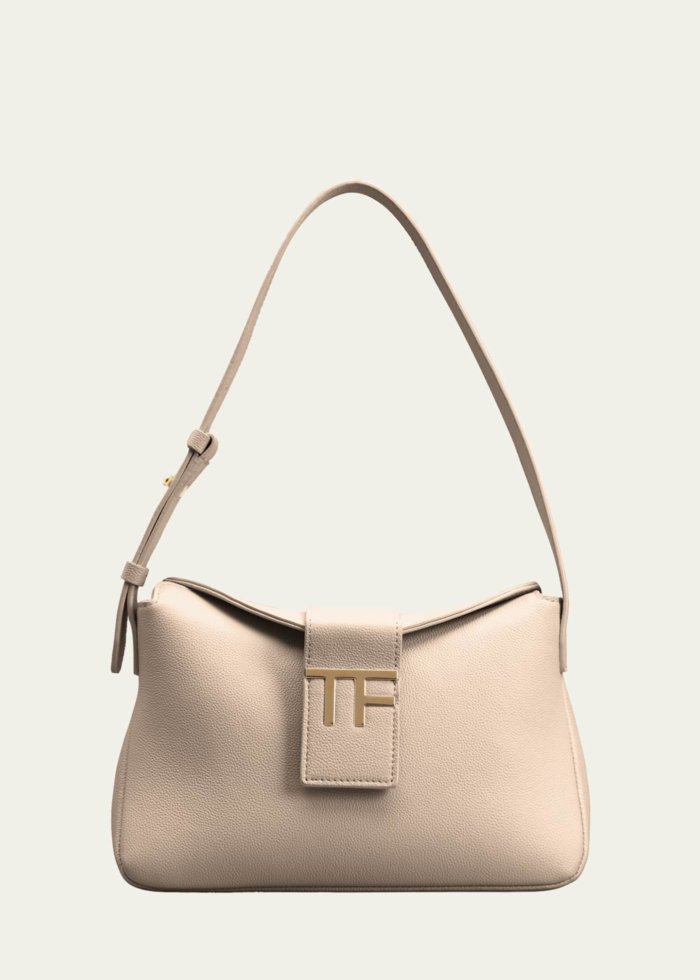 Tom Ford Mini TF Grain Leather Hobo Bag, Silk Taupe, Women's, Handbags & Purses Hobo Bags