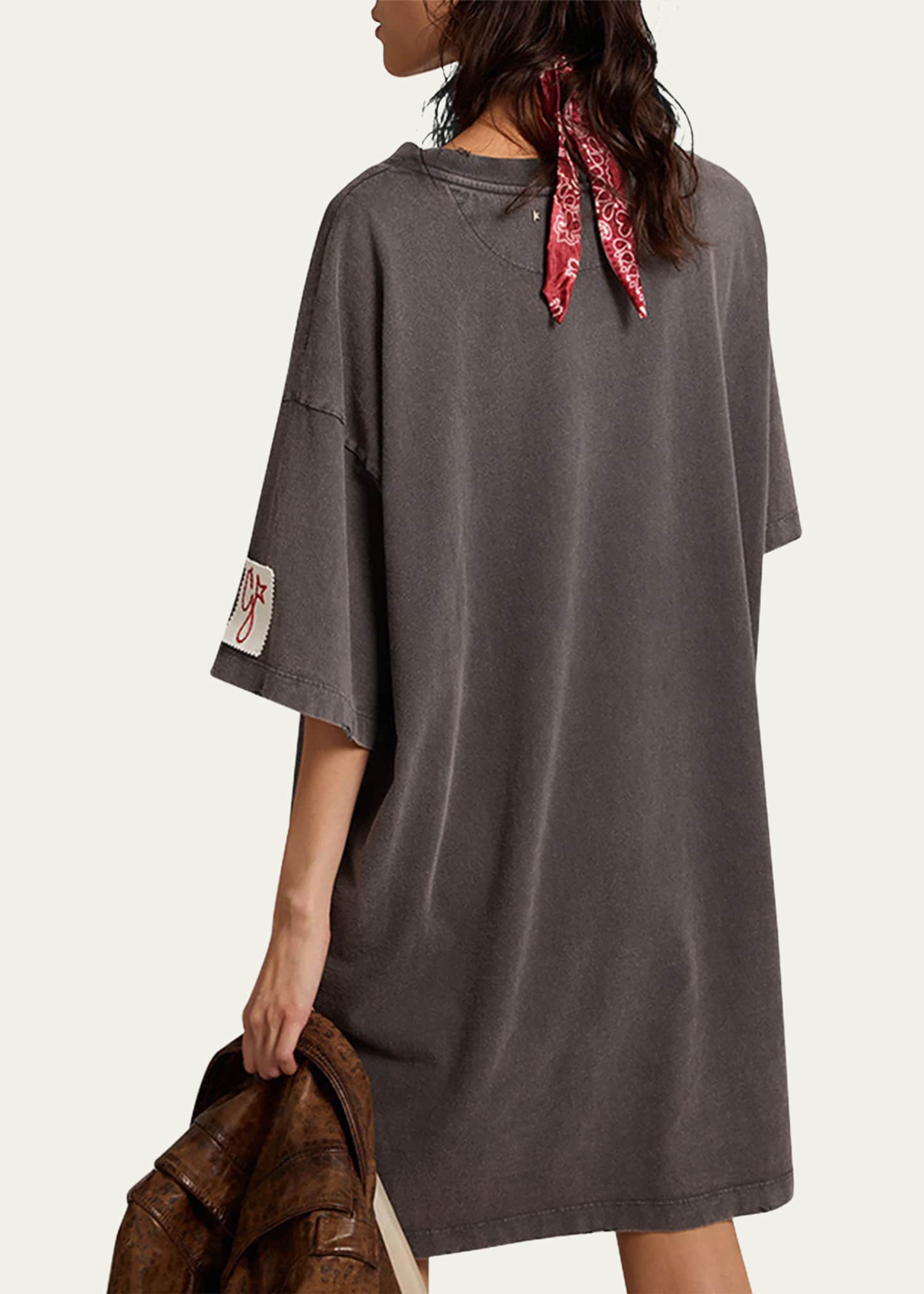 Golden Goose Distressed Logo T-Shirt Dress Image 3 of 5