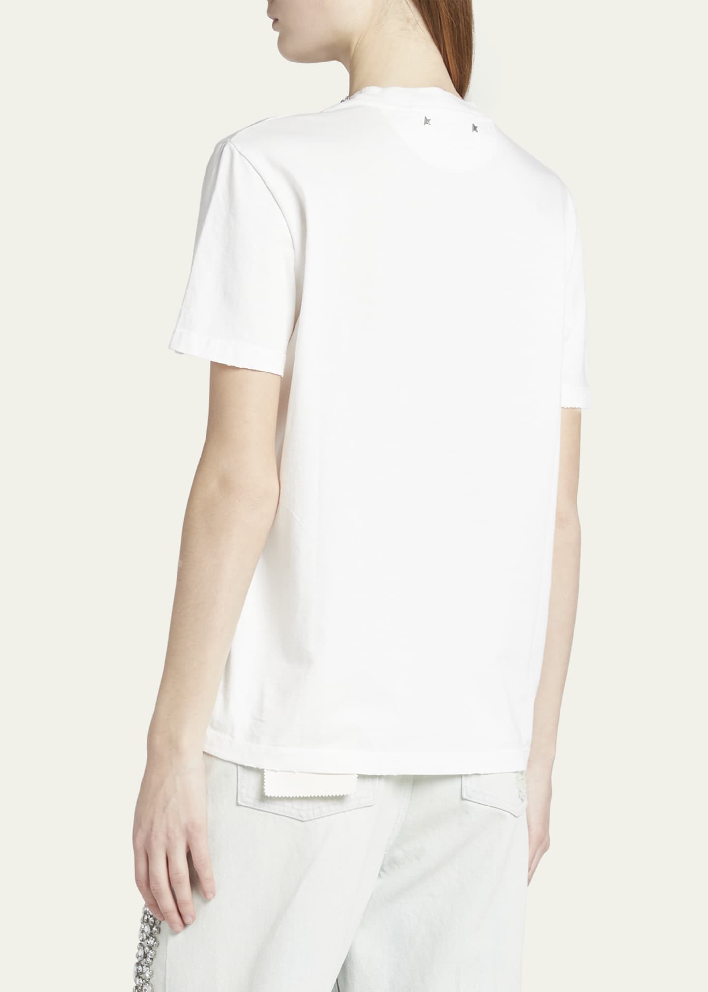 Golden Goose Distressed Short-Sleeve Embellished T-Shirt Image 3 of 5