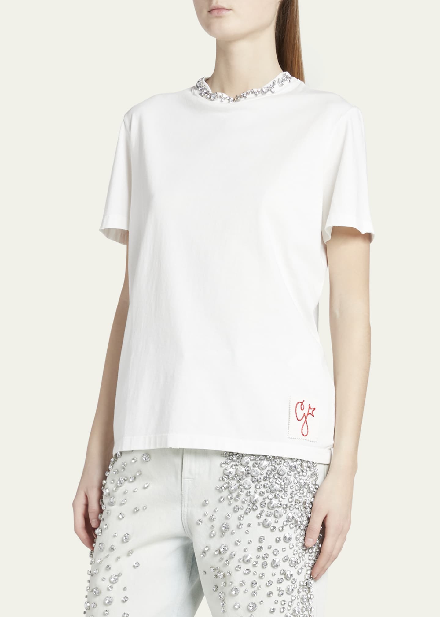 Golden Goose Distressed Short-Sleeve Embellished T-Shirt Image 4 of 5